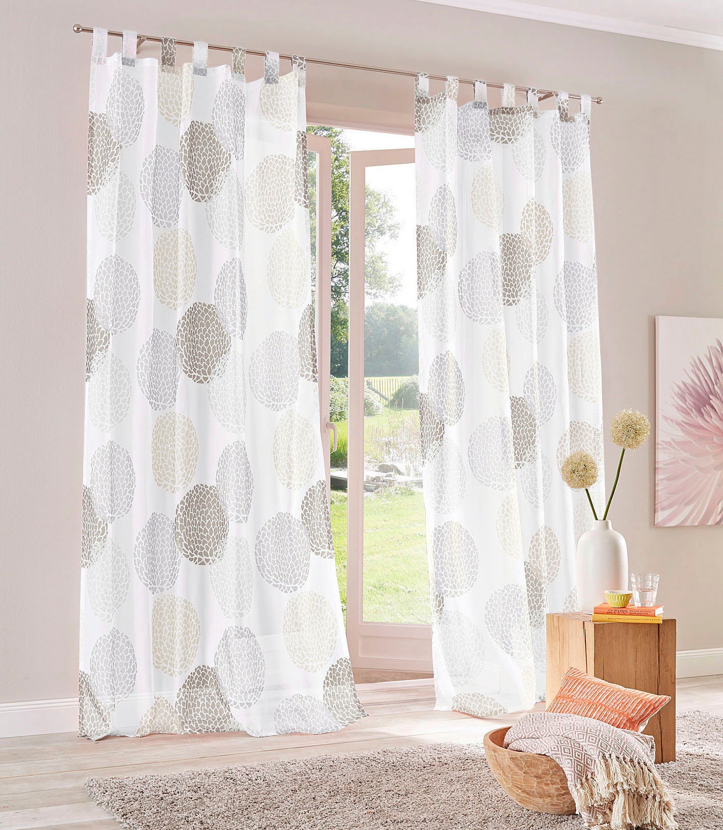 Image of GOODproduct Gardine "Belem" Schlaufen 2 Stk. tlg. transparent, Polyester, gewebt