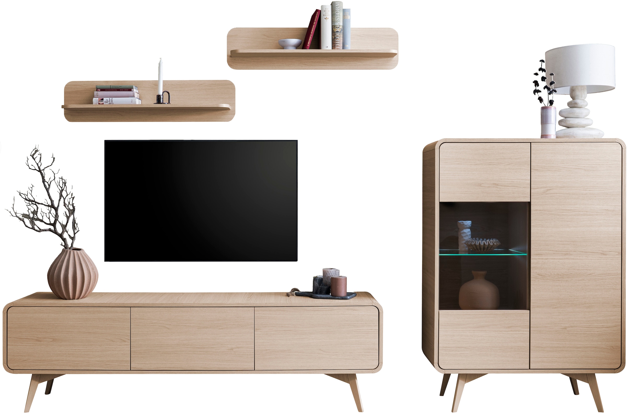 Home affaire Meuble mural »Torsby, moderne Anbauwand, Komplettset im Scandi-Stil« Set, 4 cuis tlg.