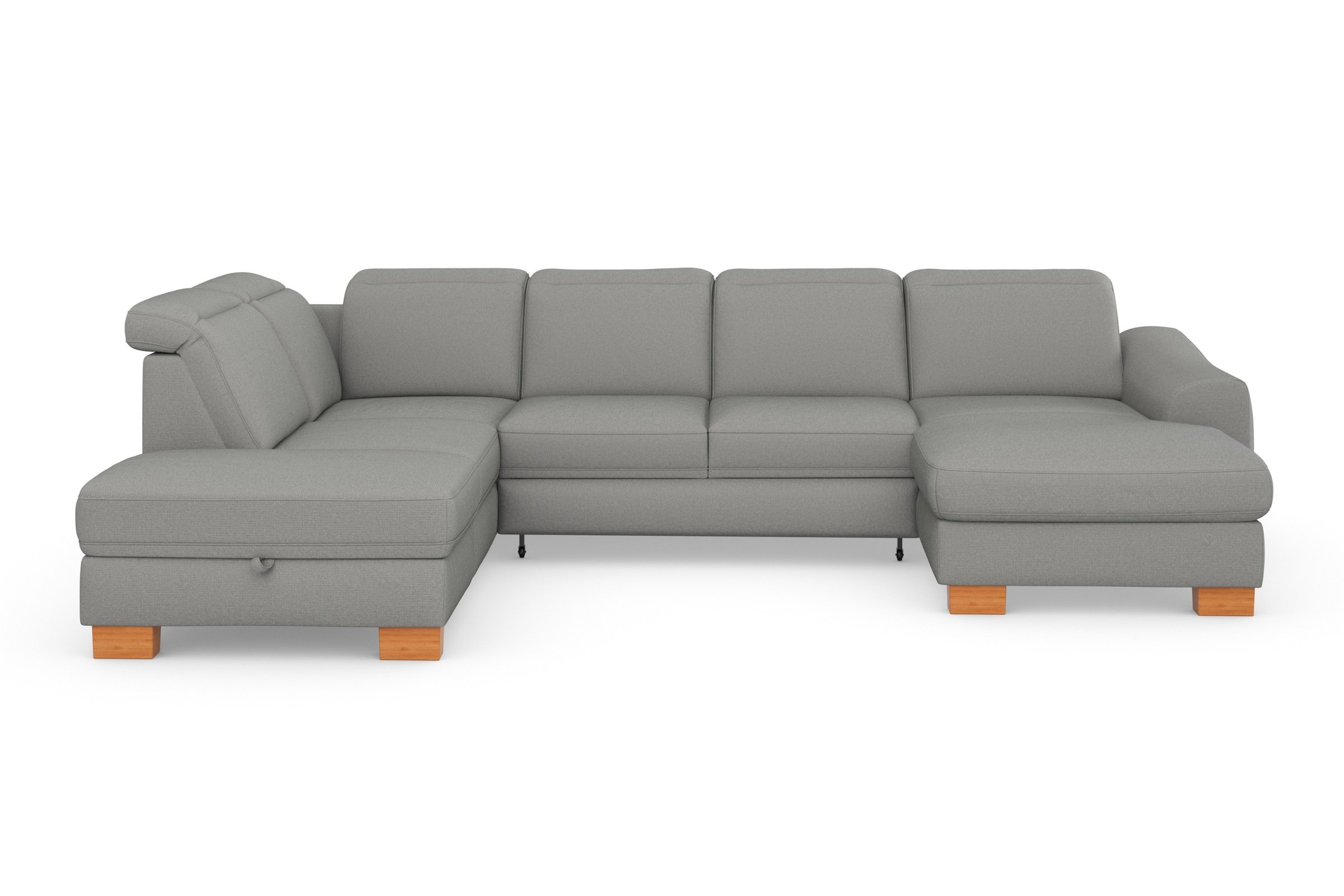 sit&more Wohnlandschaft »Dundee U-Form«, mit Federkern und Massivholzfüssen, wahlweise mit Kopfteilverstellung