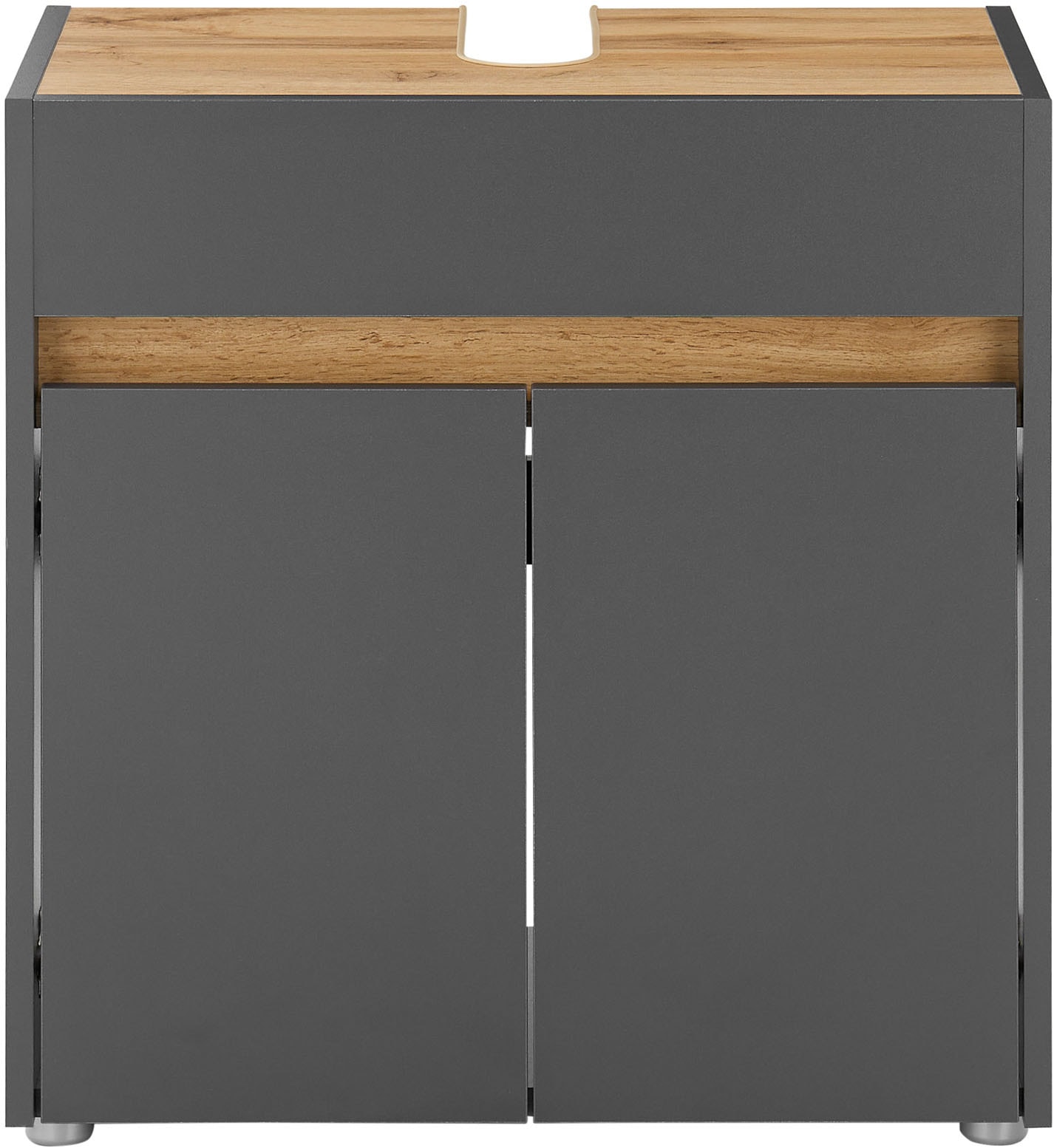 INOSIGN Waschbeckenunterschrank »CITY/GIRON, Waschtisch mit Griffmulde, Badschrank in zeitlosem Design«, in den Farben Weiss und Anthrazit verfügbar, viel Stauraum