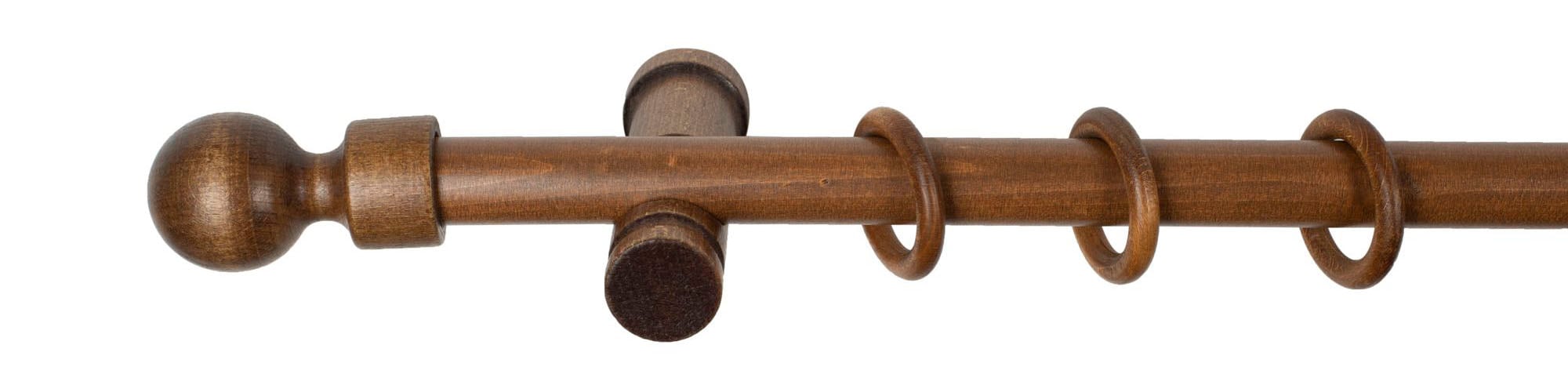 SN DECO GROUP Gardinenstange »Giro«, 1 läufig-läufig, Fixmass, 28 mm, Holz, verschiedenen Längen und Farben, Komplettset