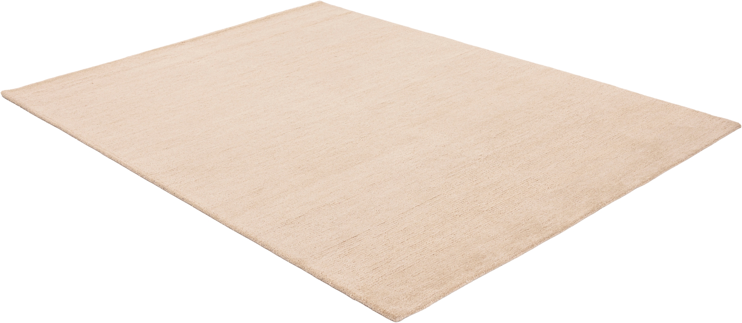 my home Wollteppich »Gabbo Natur,  Handweb Teppich,  reine Wolle, handgewebt« rechteckig 14 mm Höhe reine Wolle, Uni,handgewebt, Wohnzimmer, Schlafzimmer, Esszimmer