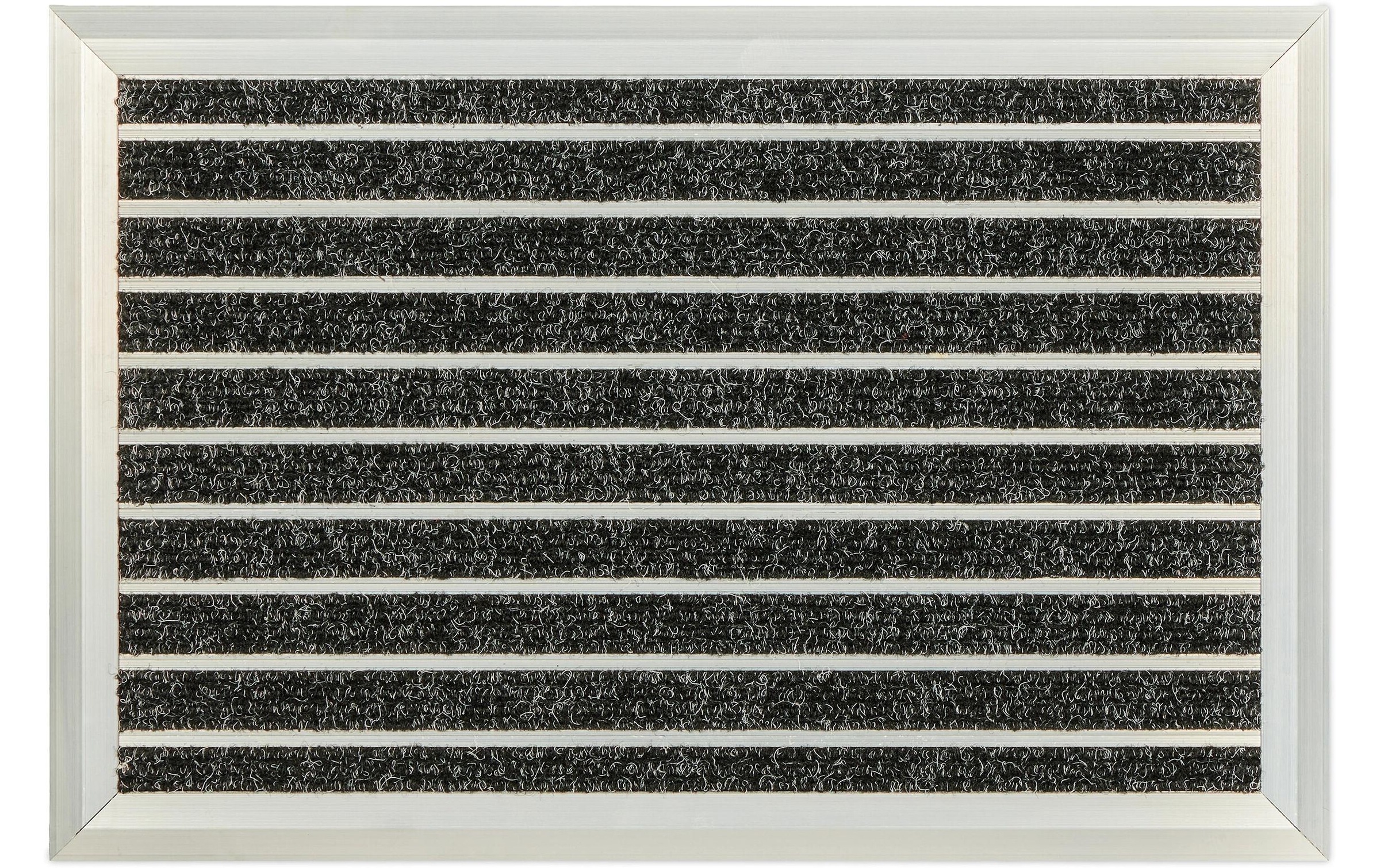 Image of relaxdays Fussmatte "Aluminium 40 cm x 60 cm, Schwarz/Silber"