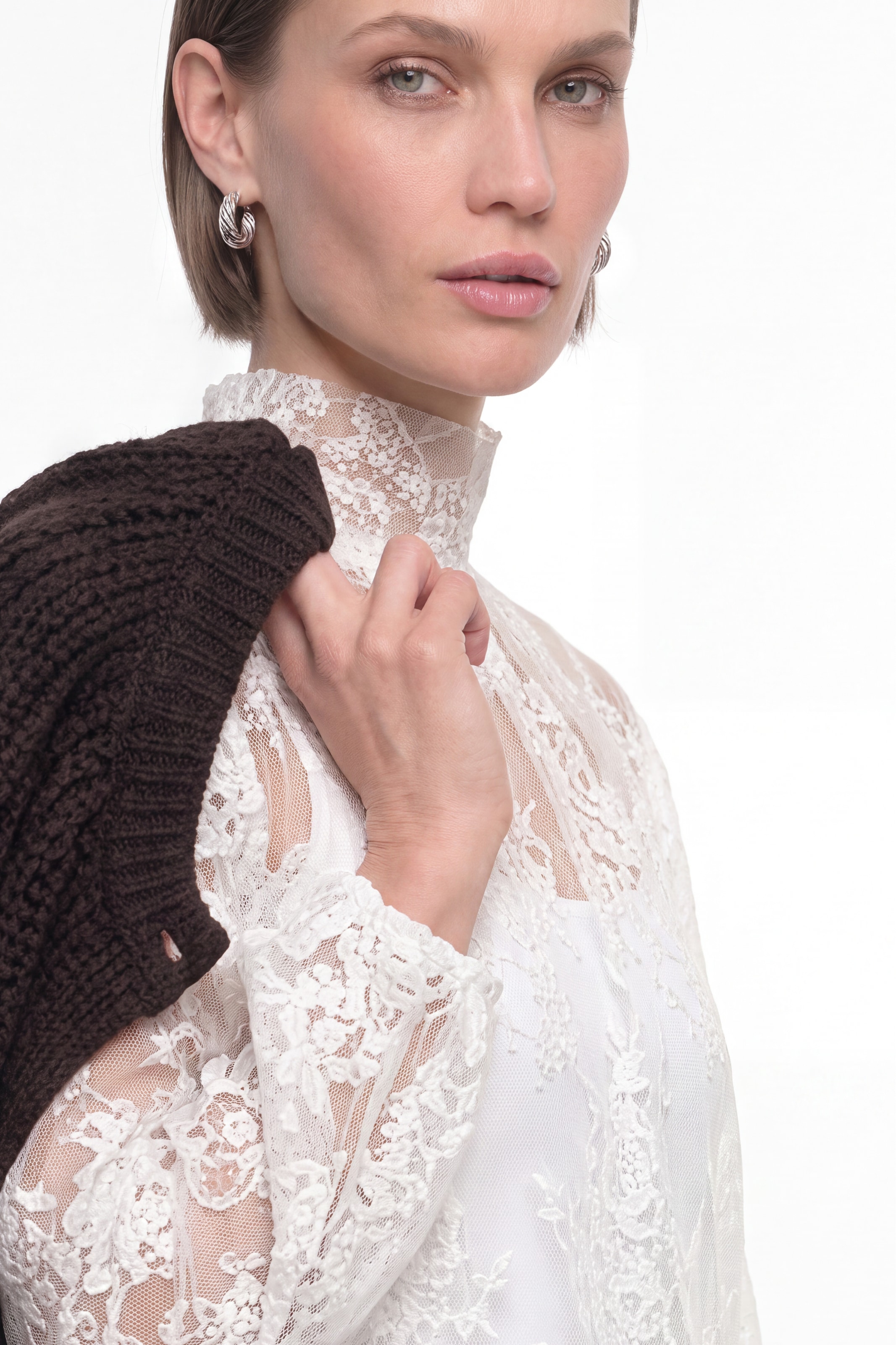 RICHROYAL Spitzenbluse Regular fit mit Spitzenkante