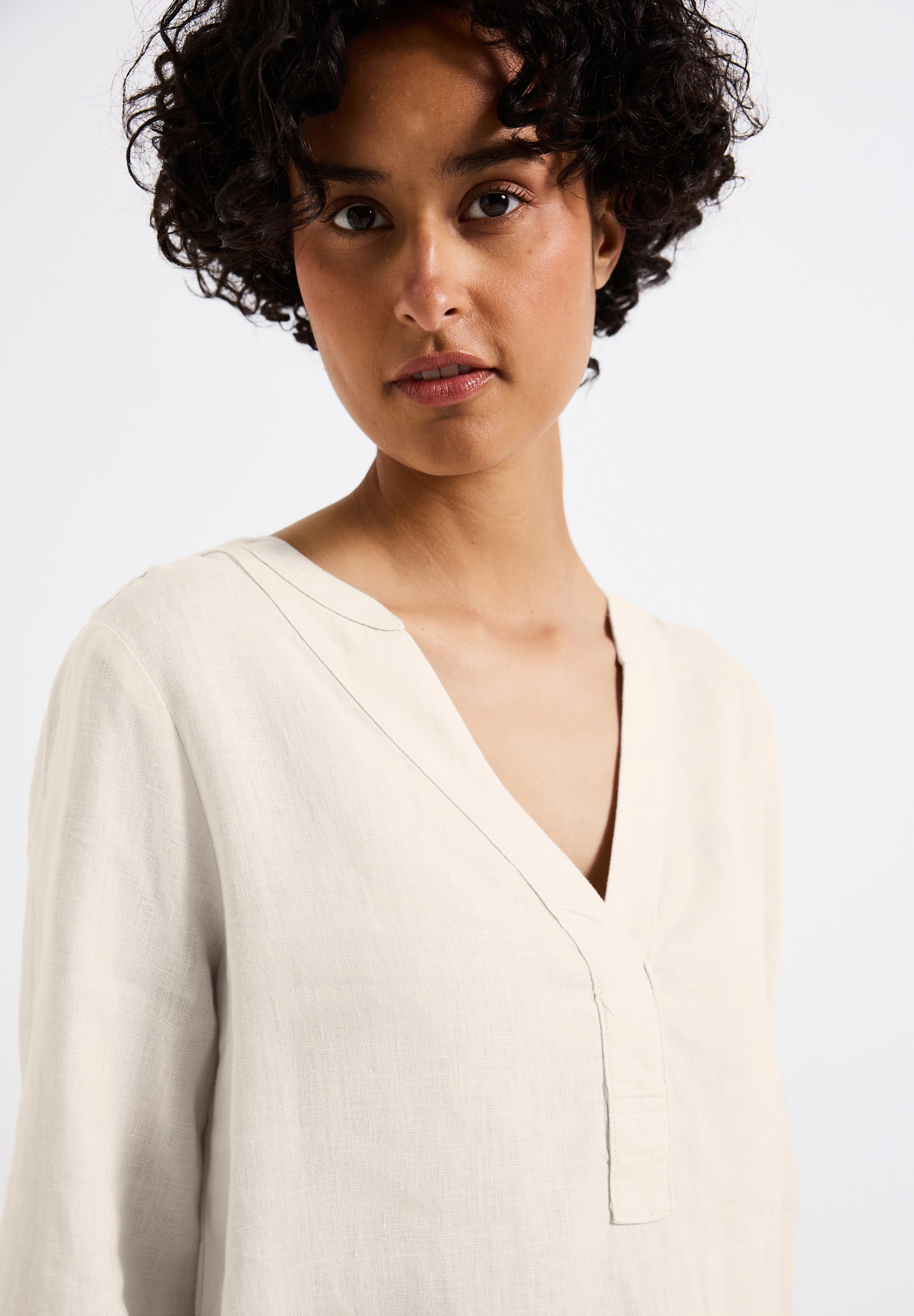STREET ONE Midikleid, 3/4-Arm aus Leinen