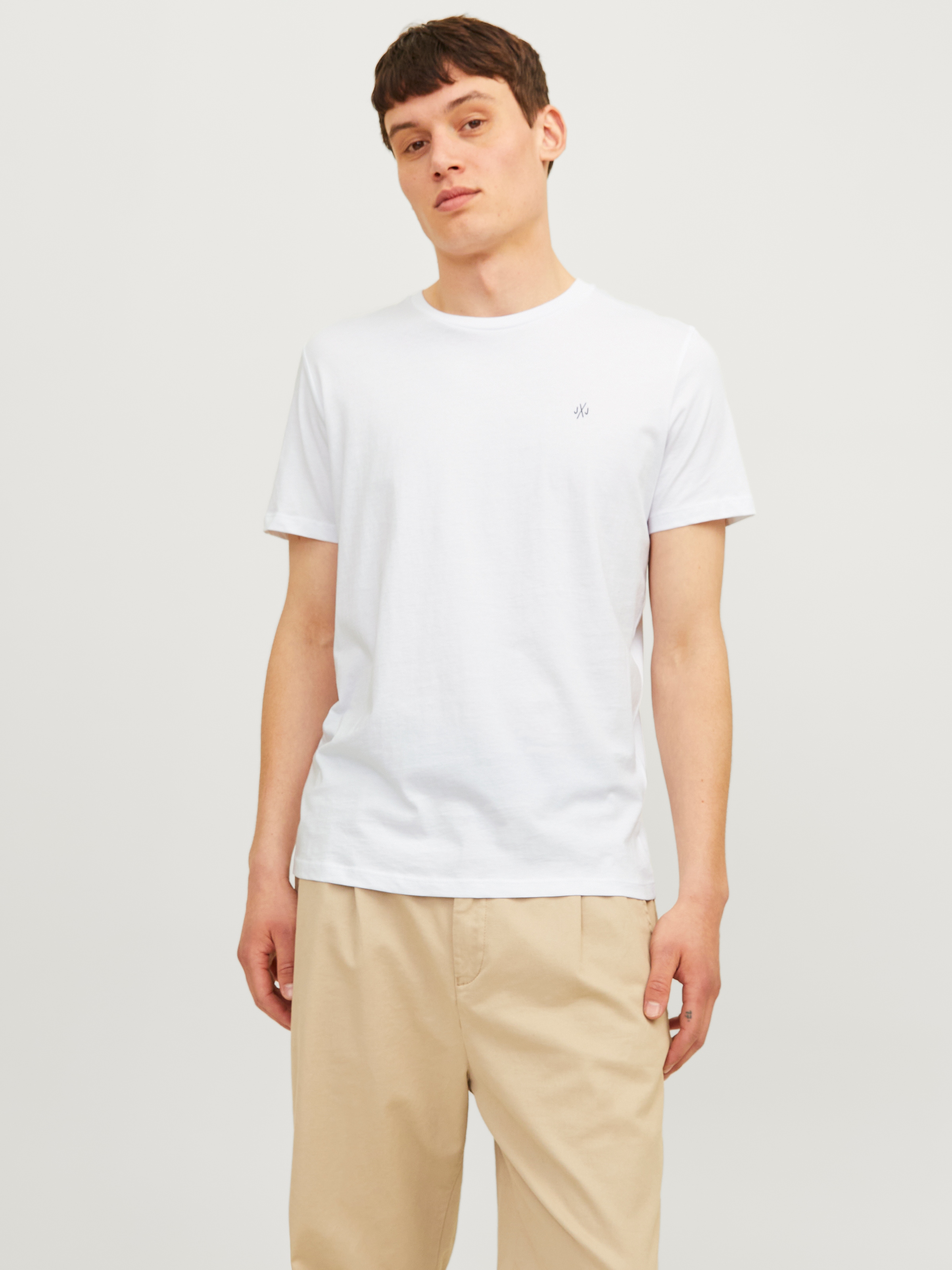 Jack & Jones Shirt à col rond »JORJXJ im 5er Pack mit Rundhals und angenehmem Tragegefühl«, 5 cuis unifarben, modisch, regular fit, Baumwolle, Rundhals
