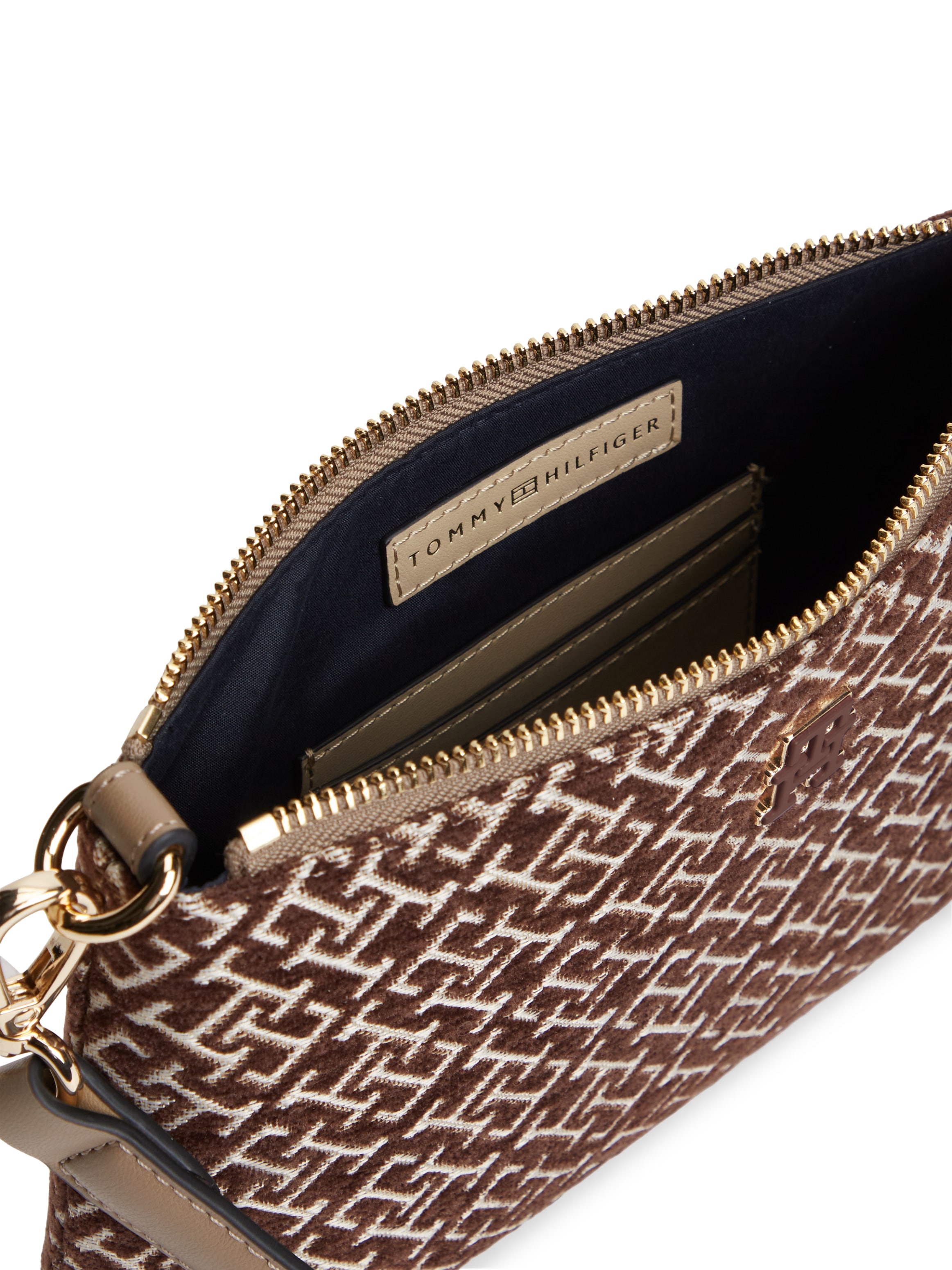 Tommy Hilfiger Sac à bandoulière »TH JACQUARD MINI SHOULDER BAG« Damen Handtasche, Clutch mit edler TH-Logostickerei