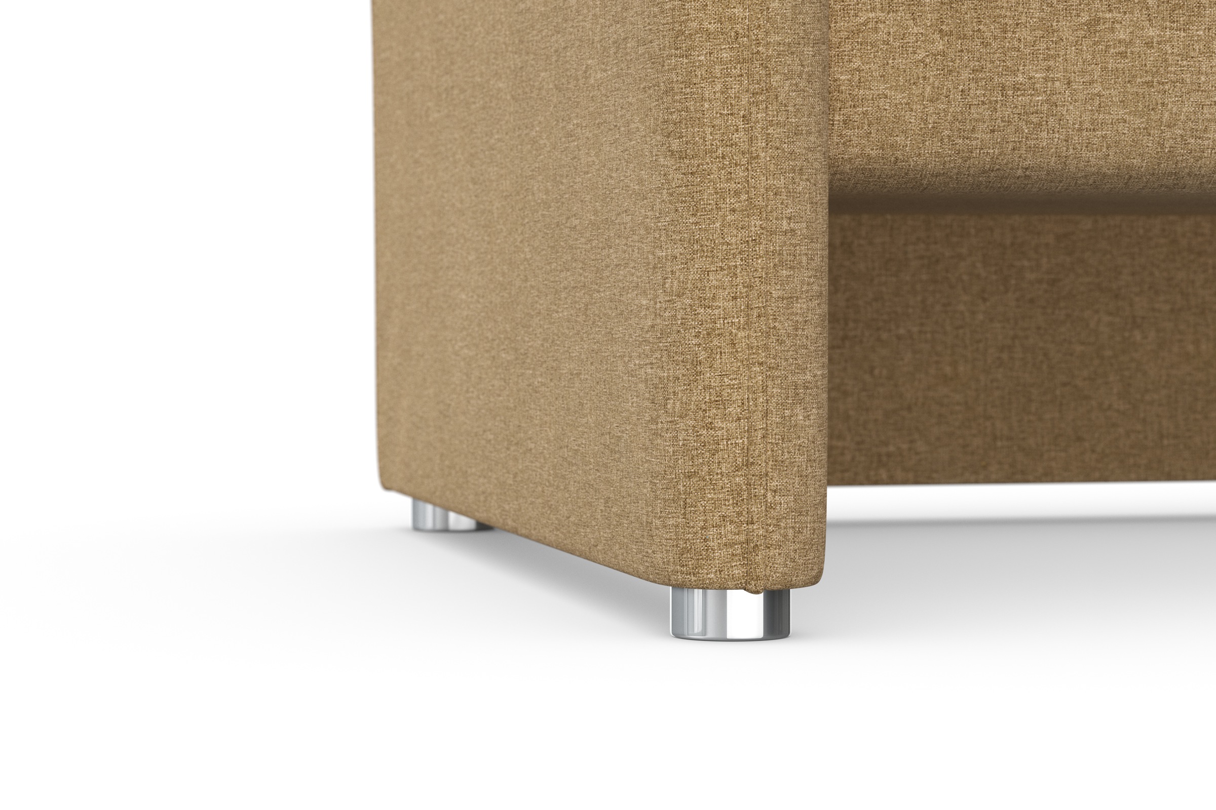 DOMO collection 3-Sitzer »Pina, schmale Armlehnen, mit Federkern, kompakt & elegant« Hoher Sitzkomfort, Feinstruktur, beige, Breite 219 cm