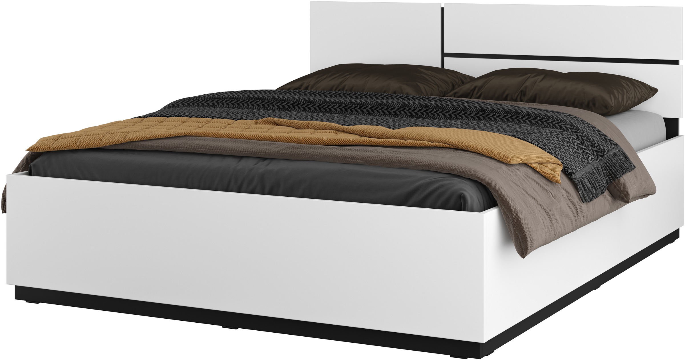 GOODproduct Bett "Cross, moderner Bettrahmen" Doppelbett in zwei Grössen, stabiles Bettgestell