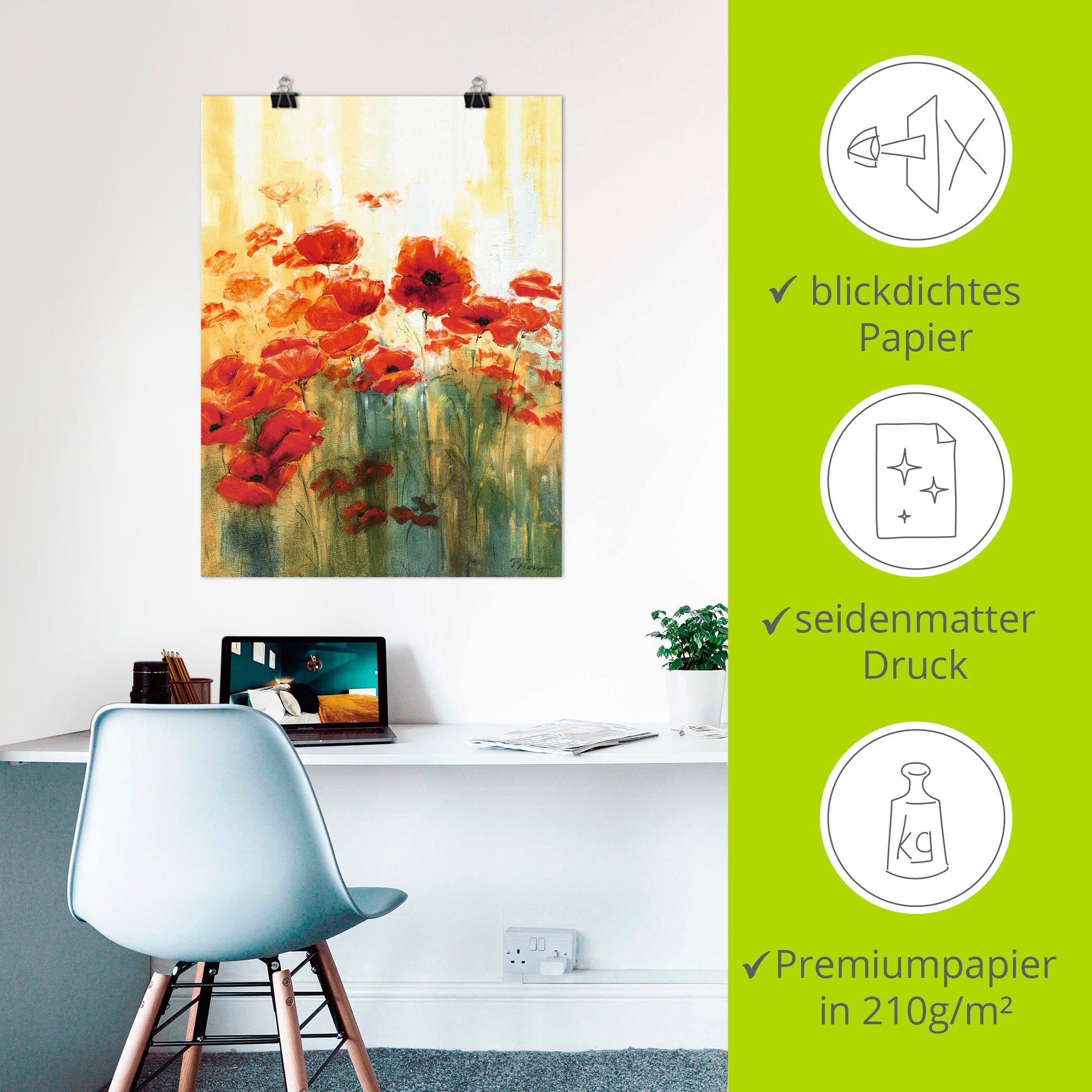 Artland Poster »Mohnwiese« 1 cuis tlg. ohne Rahmen