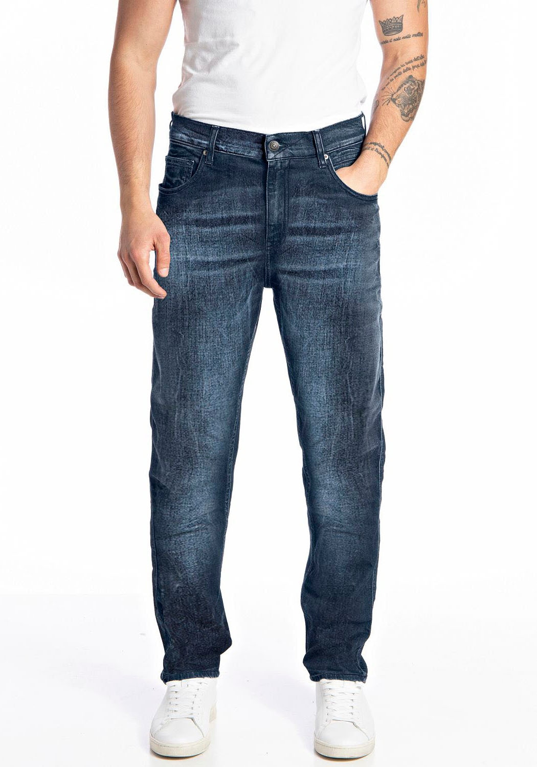 Replay Tapered-fit-Jeans »SANDOT«, mit Abriebeffekten