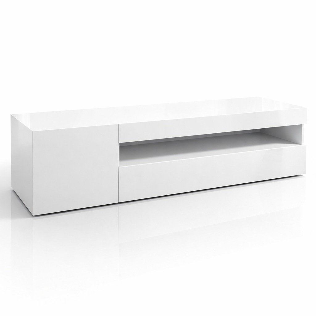 Image of GOODproduct Lowboard "LORENZO 1, TV-Board, TV-Kommode, TV-Schrank, TV-Unterschrank, TV-Möbel" Modernes lackiertes Hochglanz TV-Board, grifflos, Breite 155 cm