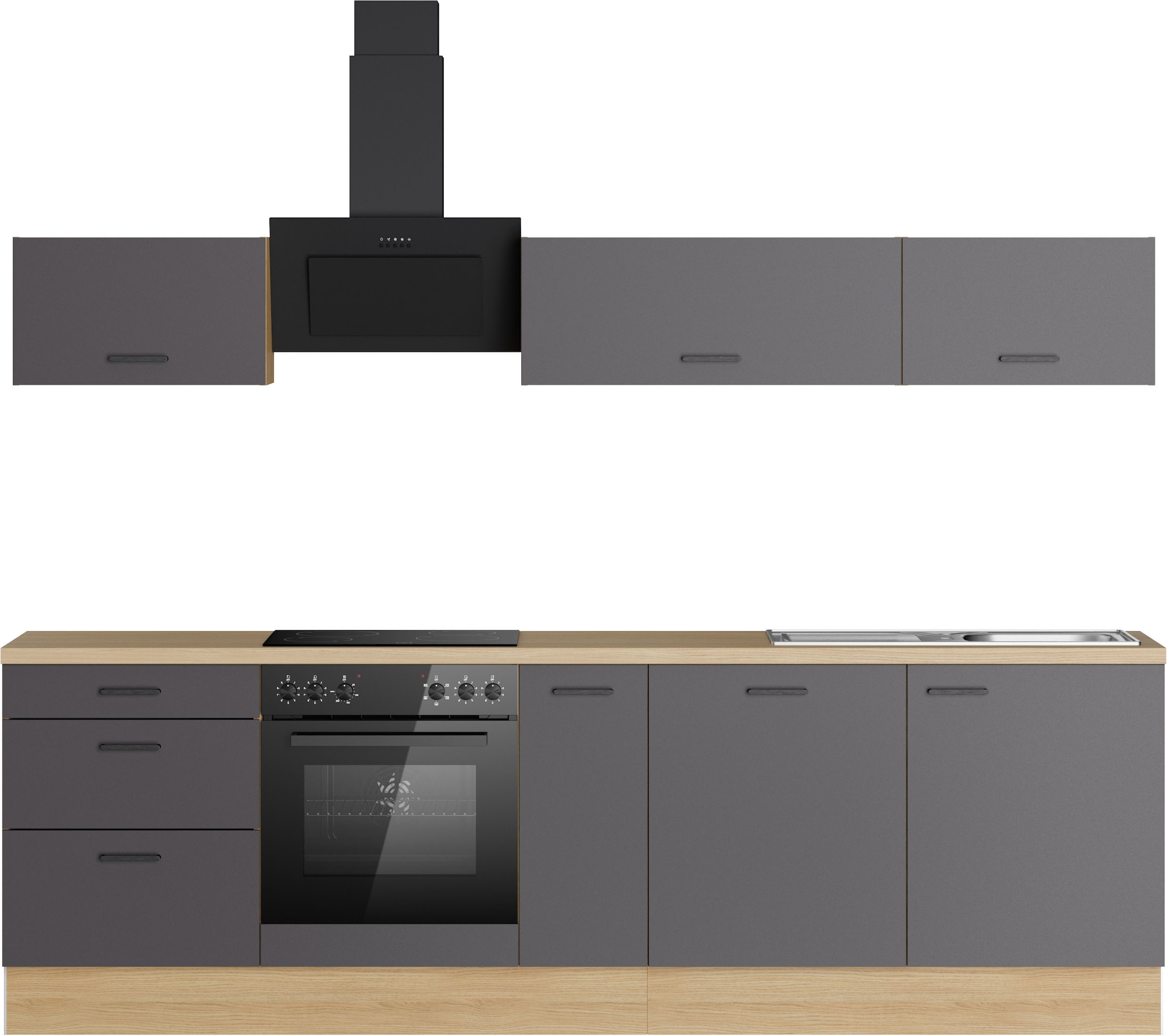 KOCHSTATION Küchenzeile »KS-Sion« Breite 270 cm, schnelle Montage mit OPTIsnap, wahlweise mit E-Geräten