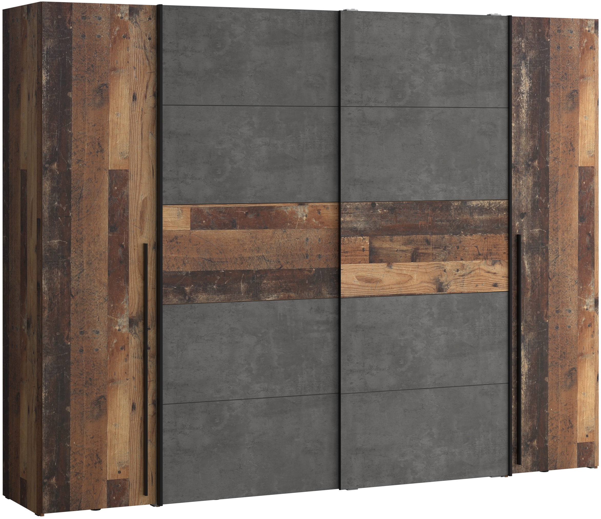 FORTE Kleiderschrank »Narago, Kombischrank, Paneele  wechselbar« B/H/T ca. 270/210/61cm,  Kombination aus Schwebetüren mit seitlichen Drehtüren, Made in Europe