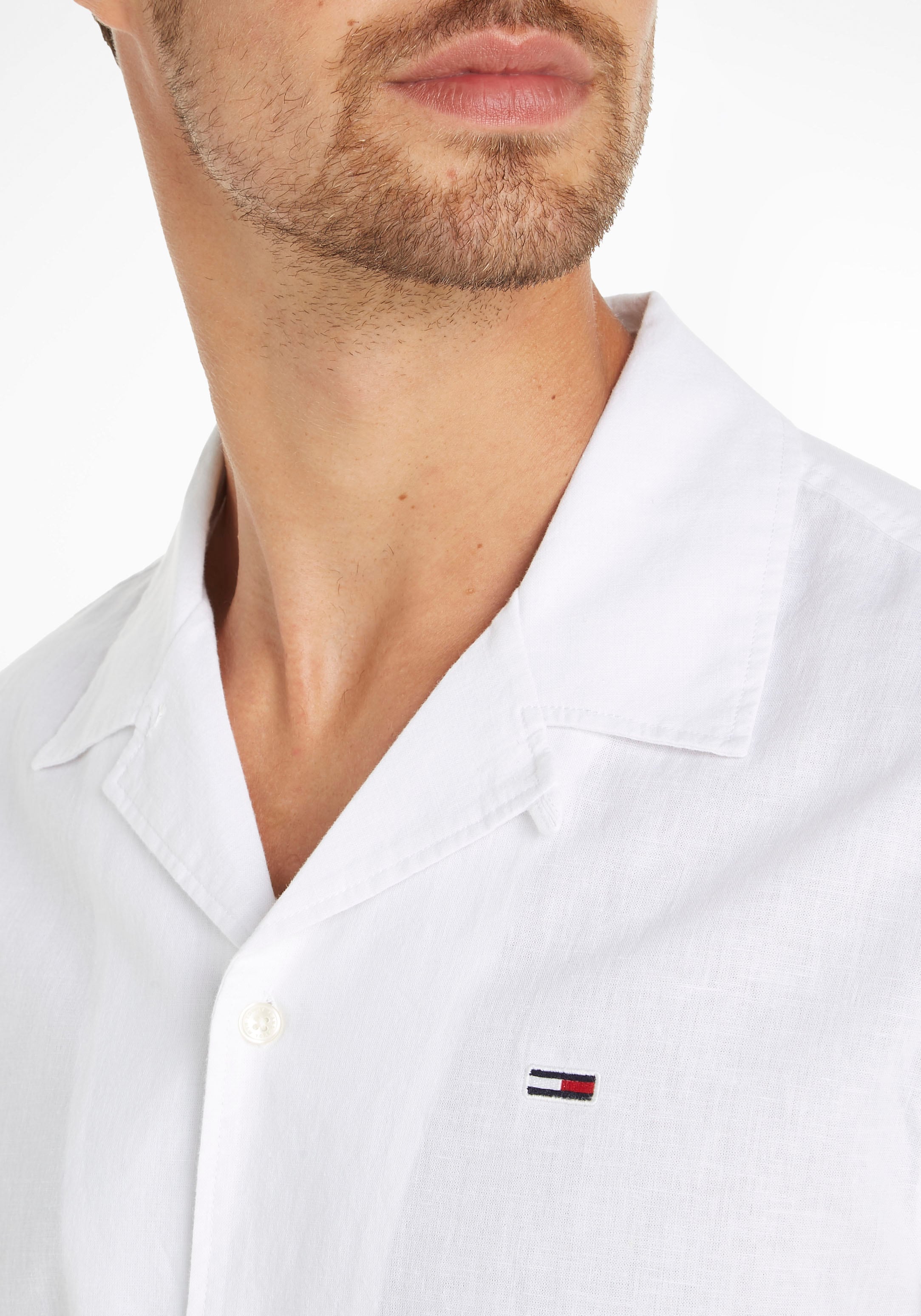 Tommy Jeans Kurzarmhemd »TJM LINEN BLEND CAMP SHIRT EXT«