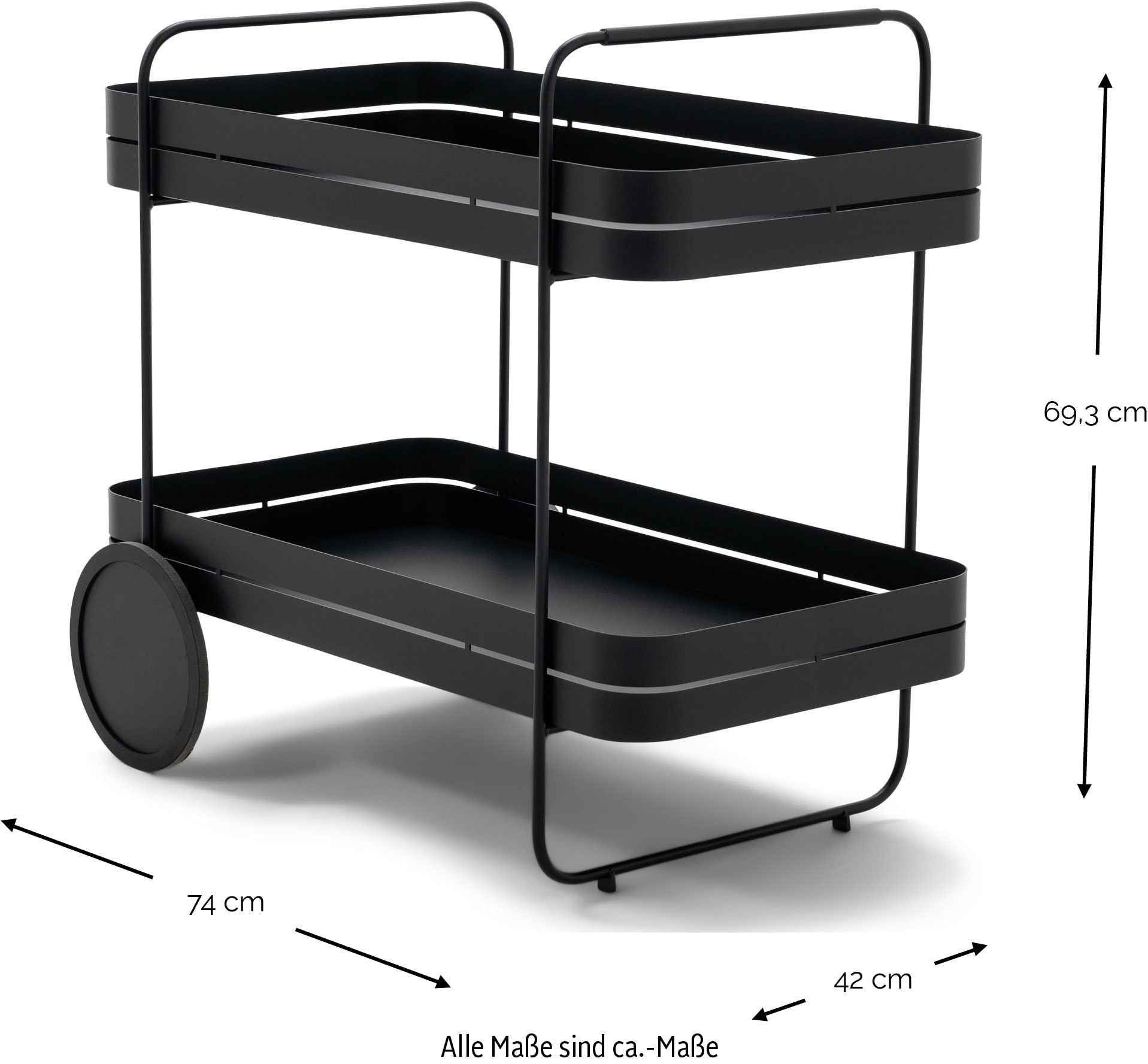 Spinder Design Servierwagen »GIN & TROLLY« 1 Stk. tlg. Servierwagen aus Stahl mit Gummirädern