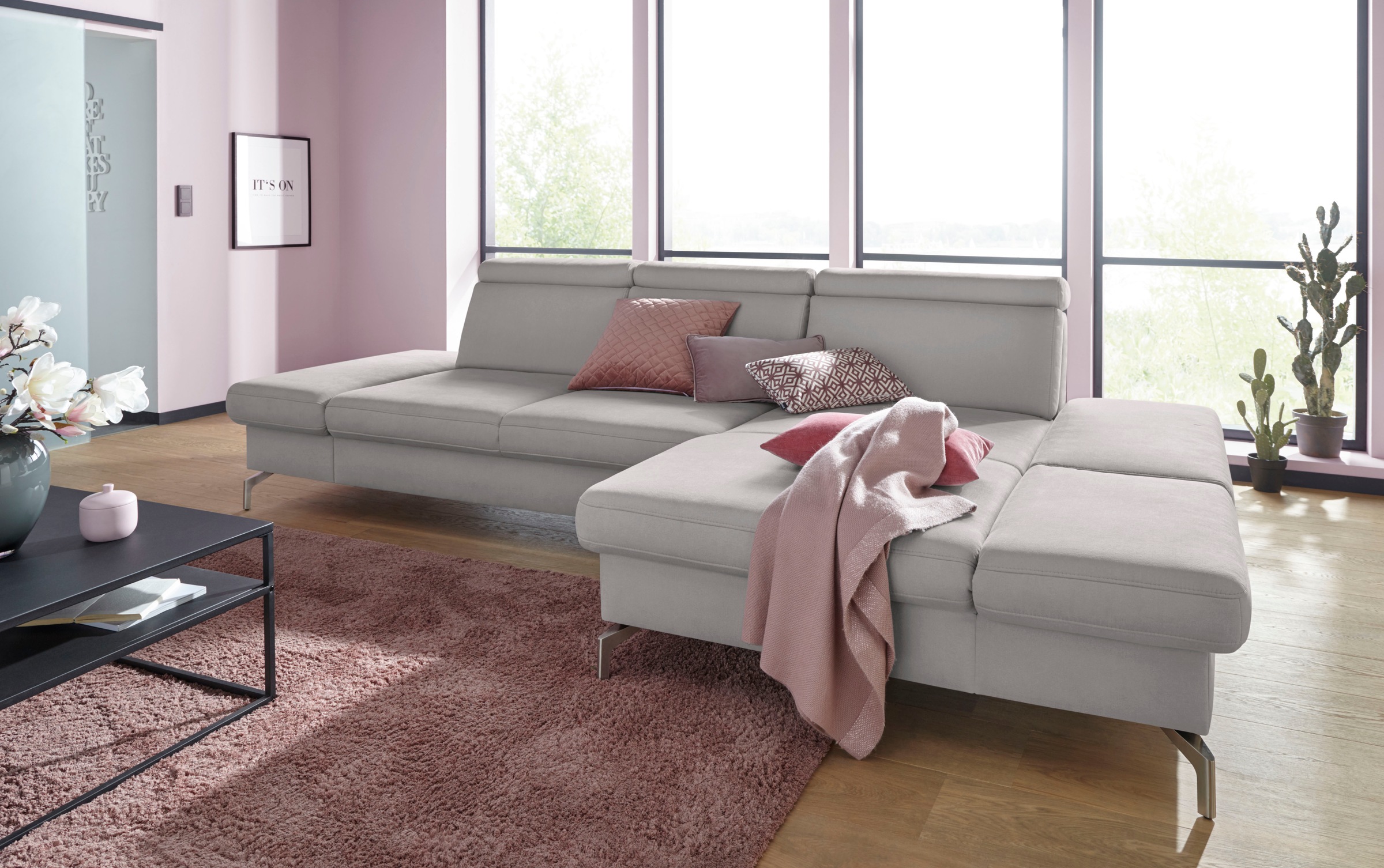 Image of sit&more Ecksofa "Brisbane L-Form" Fusshöhe 15 cm, inklusive Sitztiefen-, Armteil- und Kopfteilverstellung