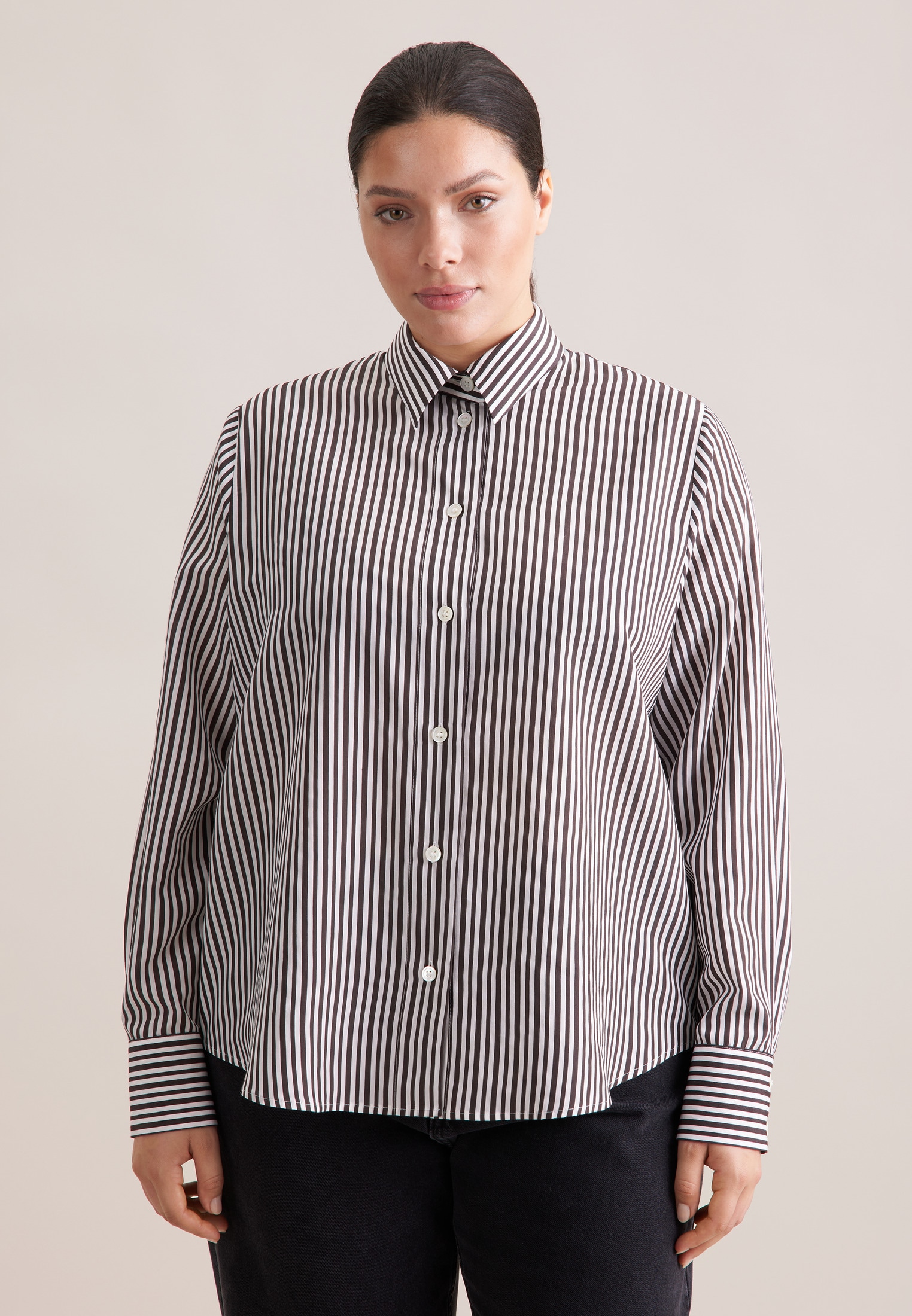 Image of seidensticker Klassische Bluse "Schwarze Rose" 1/1 Kragen Gestreift