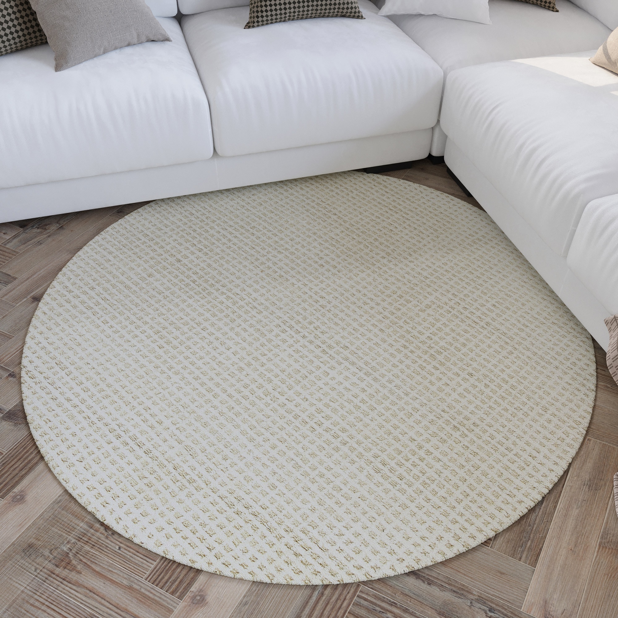 Image of Wecon home Teppich "Hamptons THIRTY" rund 17 mm Höhe Kurzflor, Wohnzimmer, Schlafzimmer, elegant, robust, kariert