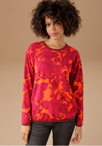 Aniston CASUAL Sweatshirt, mit grossflächigem Paisley-Muster in Knallfarben kaufen