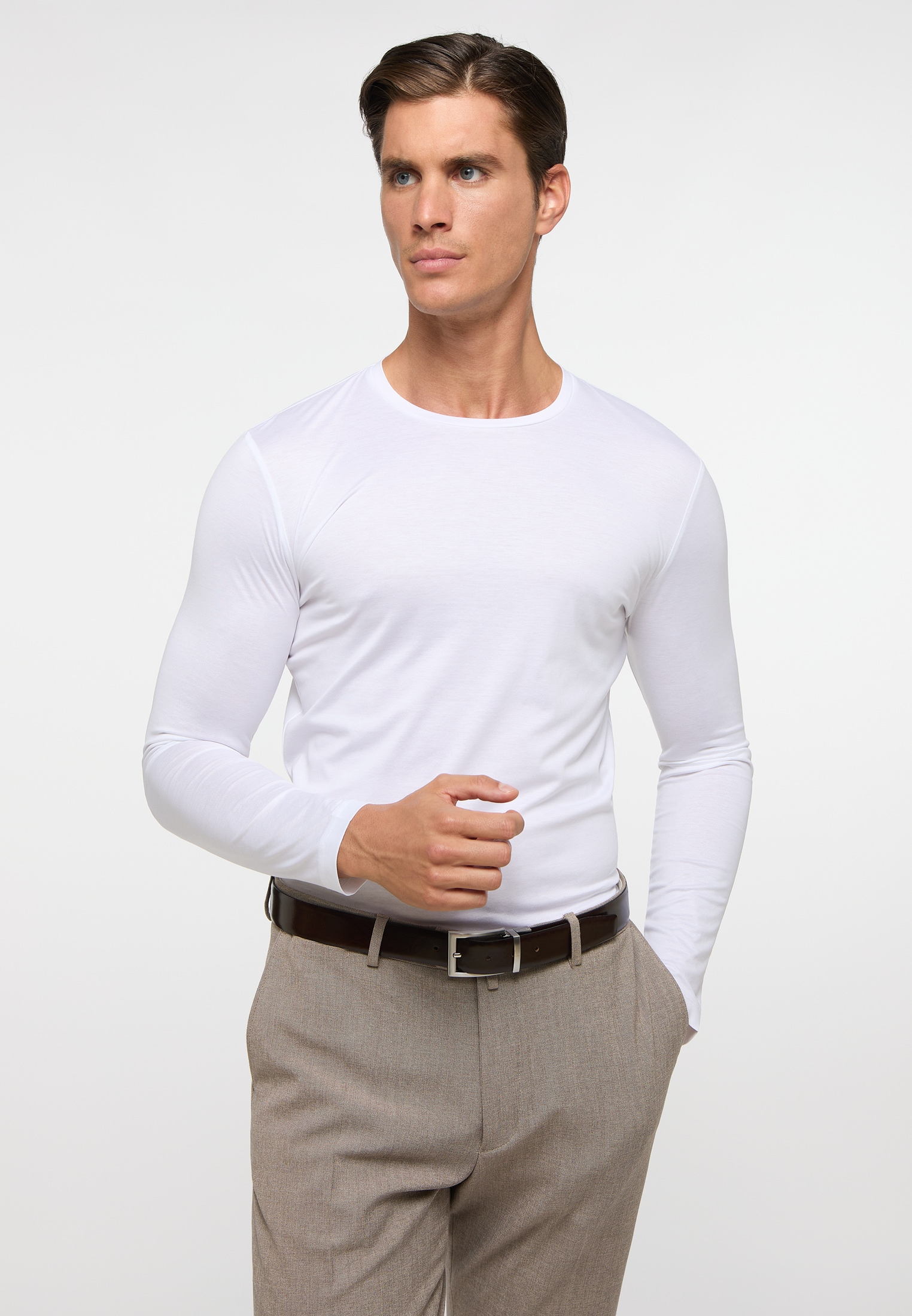 Eterna Langarmshirt, antailliert