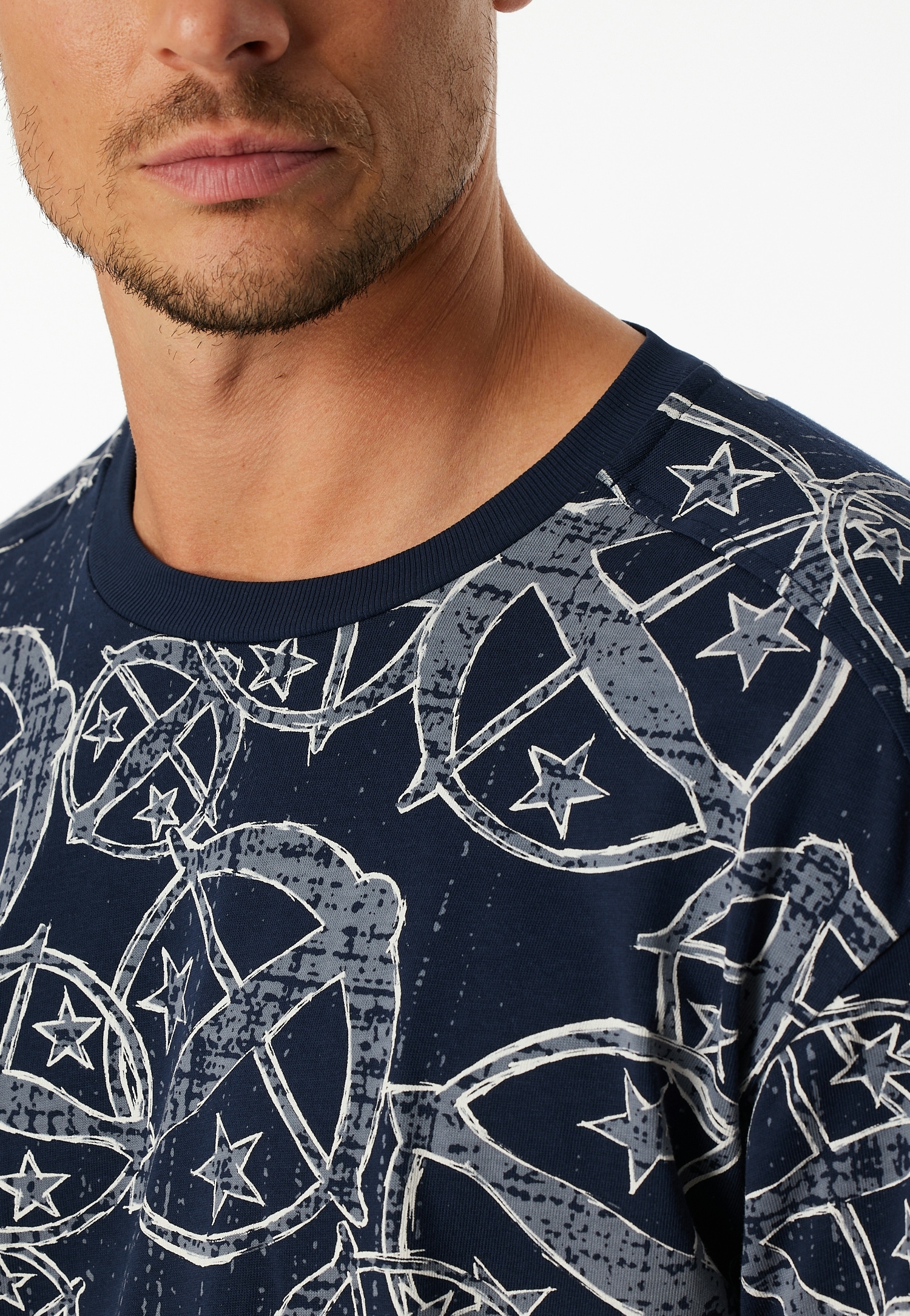 Schiesser Kurzarmshirt »Schiesser 150 Years« Rundhalsausschnitt, Baumwolle, Allover-Print