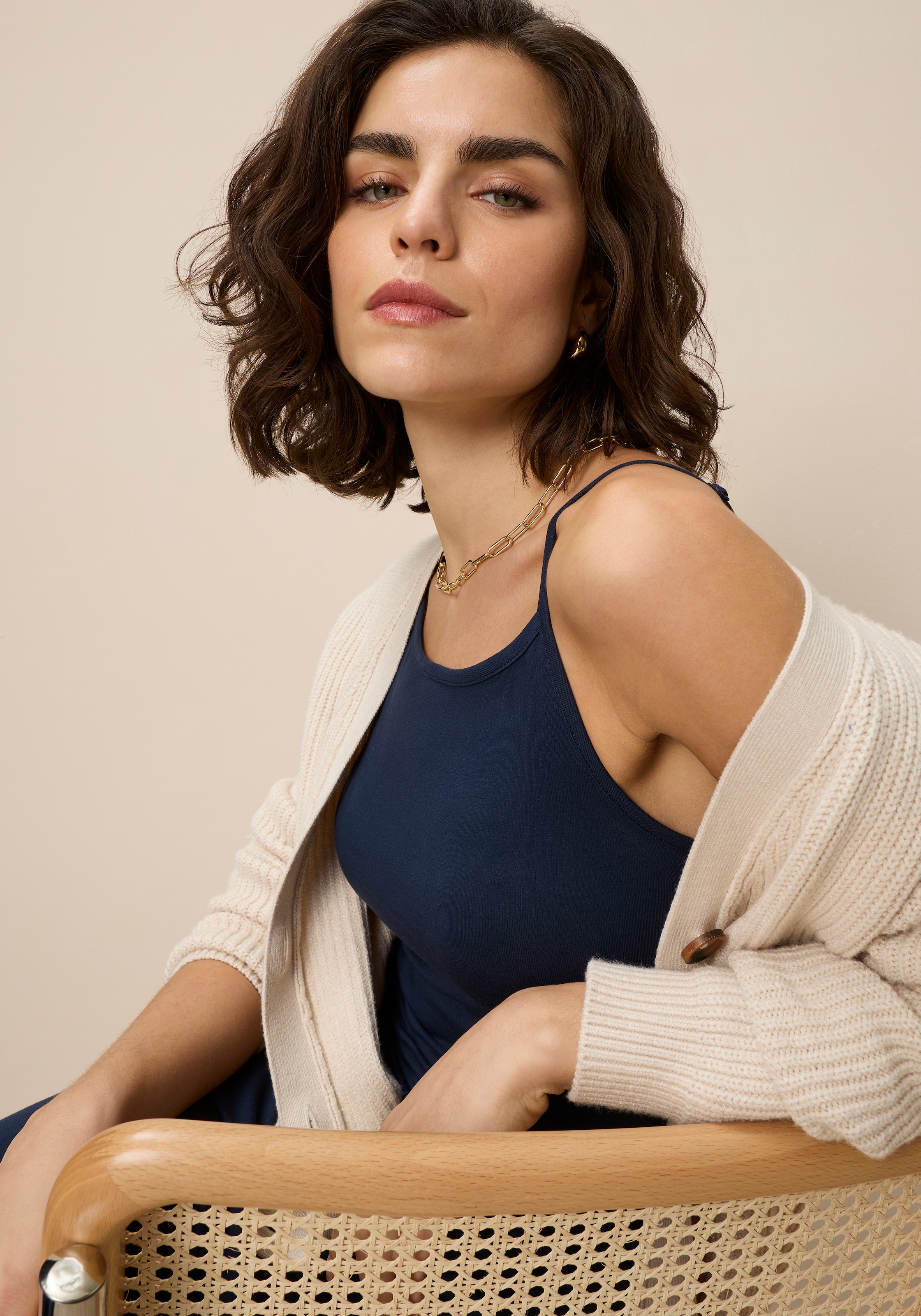 AJC Robe d'été Sans poches aus Single Jersey, mit verstellbaren Spaghettiträgern