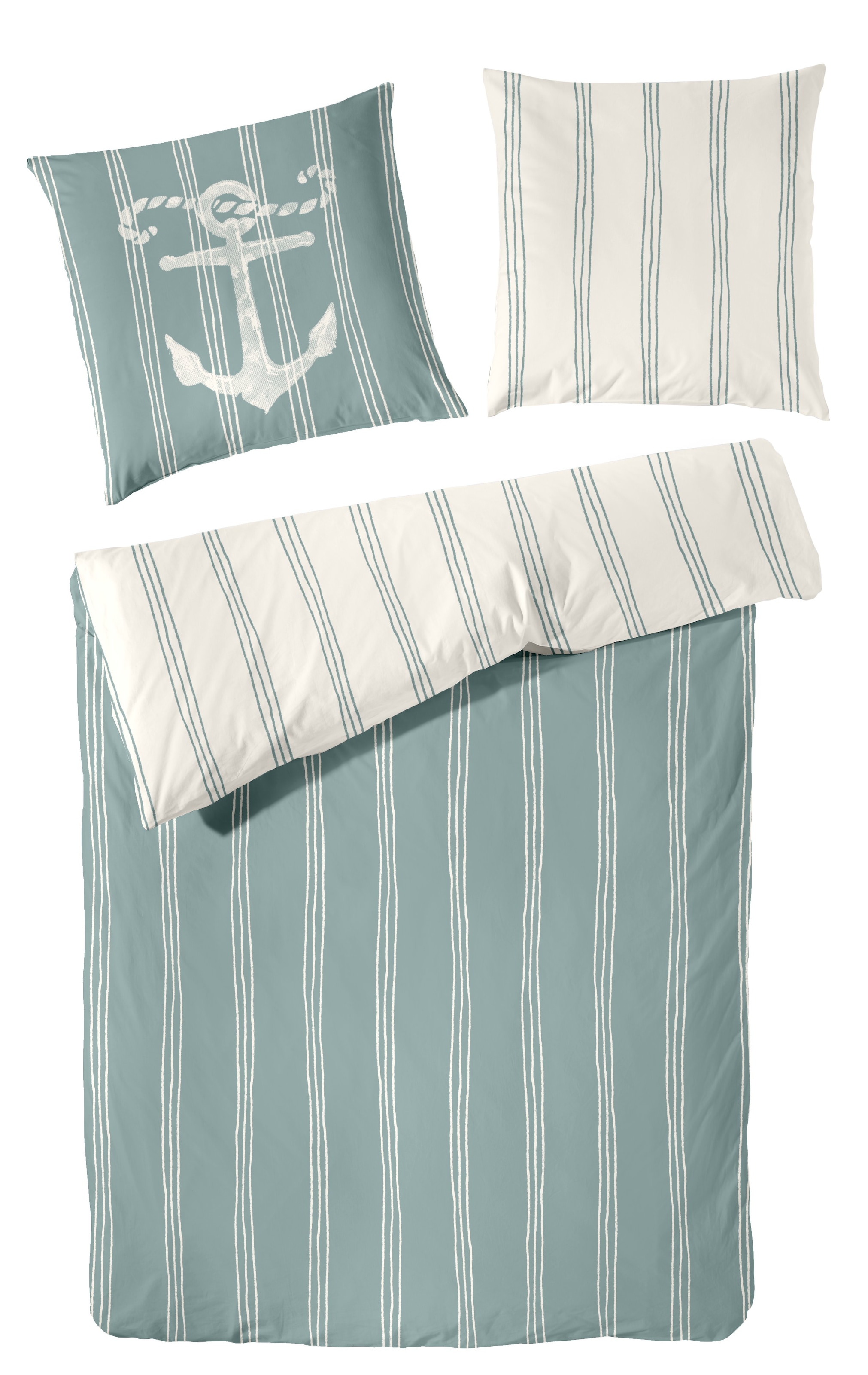 Image of Primera Bettwäsche "Renforce-Bettwäsche Anchor" 2 Stk. mit Streifen