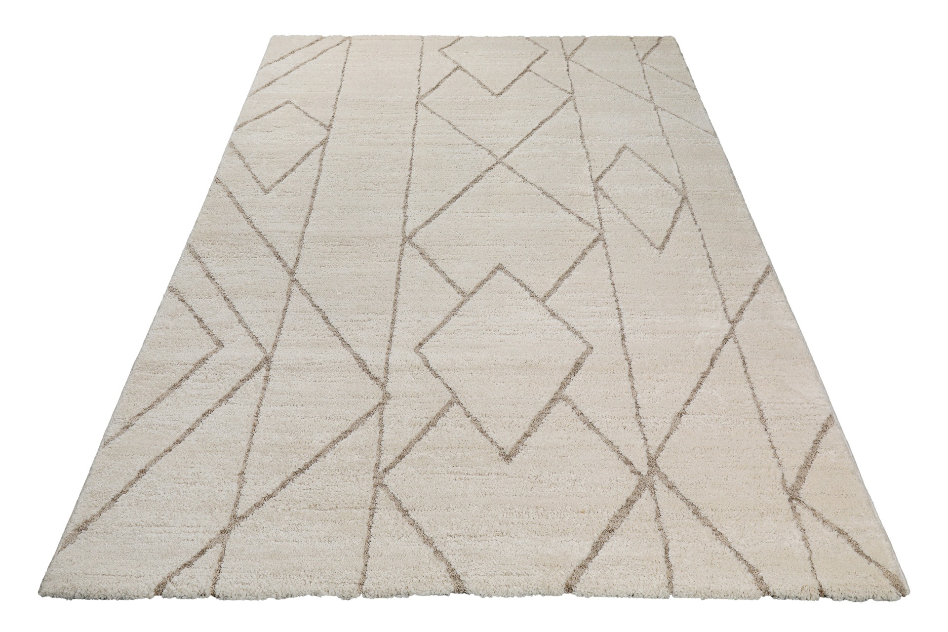 Image of Wecon home Teppich "Pelle" rechteckig 18 mm Höhe Gewebt, Hoch-Tief, pflegeleicht, Rauten Muster, Scandi, Wohnzimmer