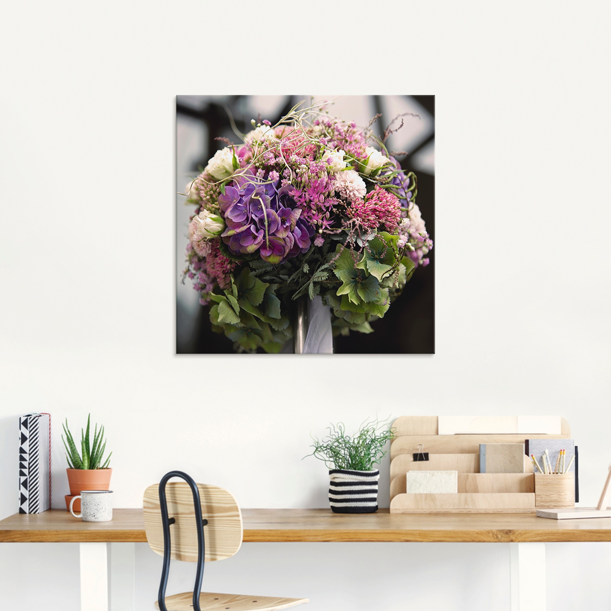 Artland Glasbild "Blumenkugel" Blumen 1 Stk. tlg. in verschiedenen Größen
