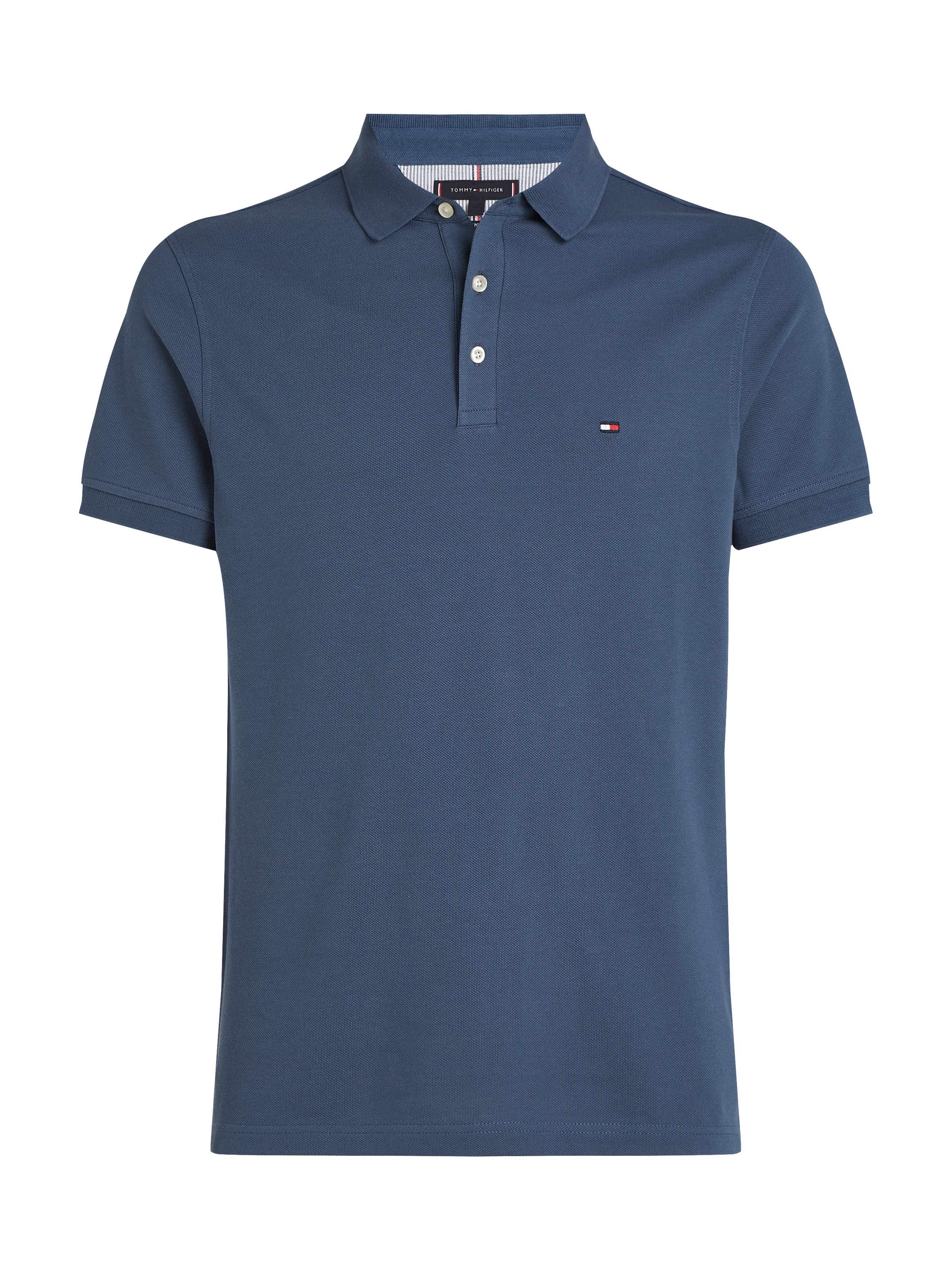 Tommy Hilfiger Poloshirt »1985 SLIM POLO mit Piqué-Struktur und Stickerei«, meliert, casual, slim fit, Baumwollmix, Polokragen