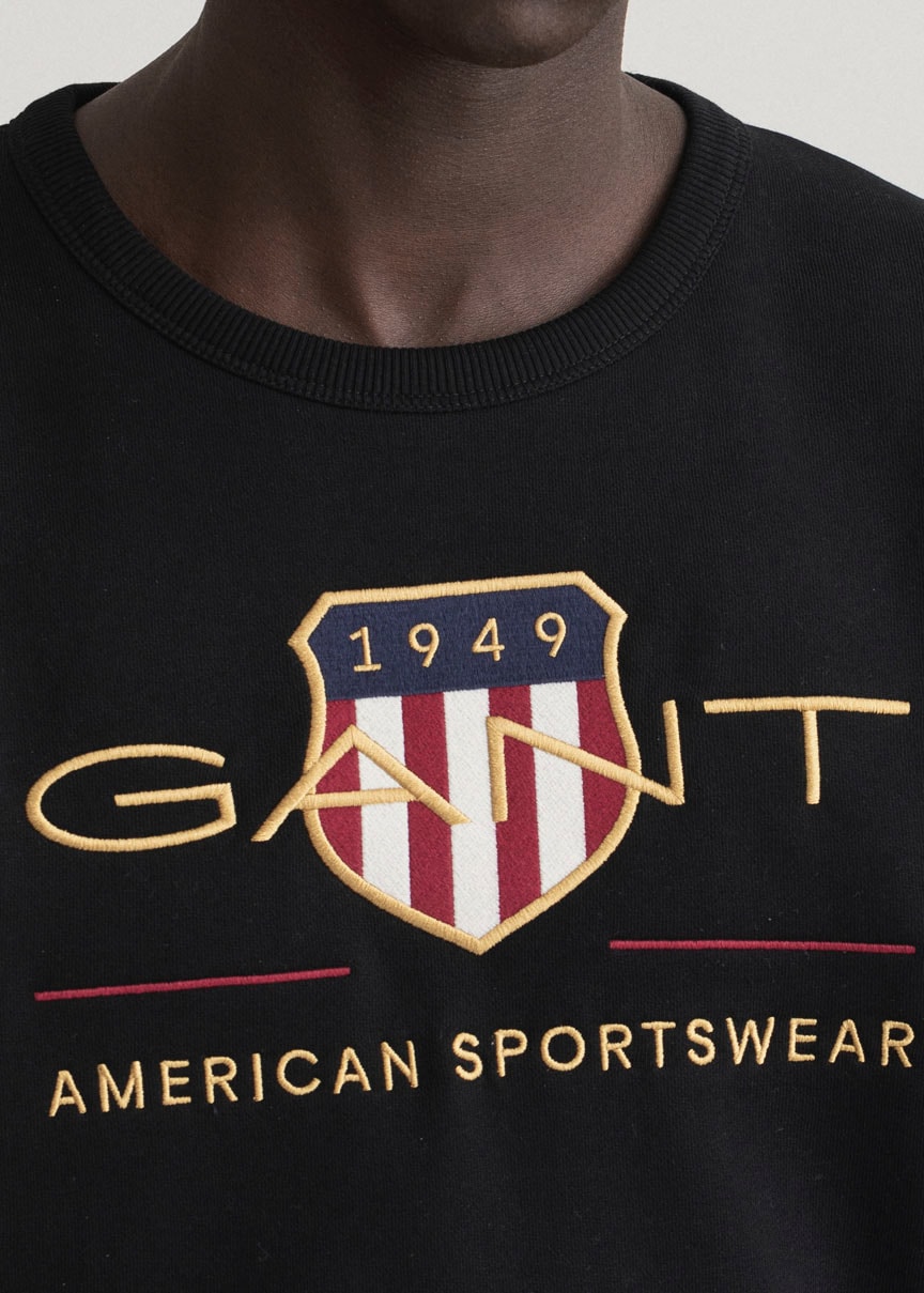 Gant Sweatshirt »ARCHIVE SHIELD C-NECK«, mit geripptem Rundhalsausschnitt