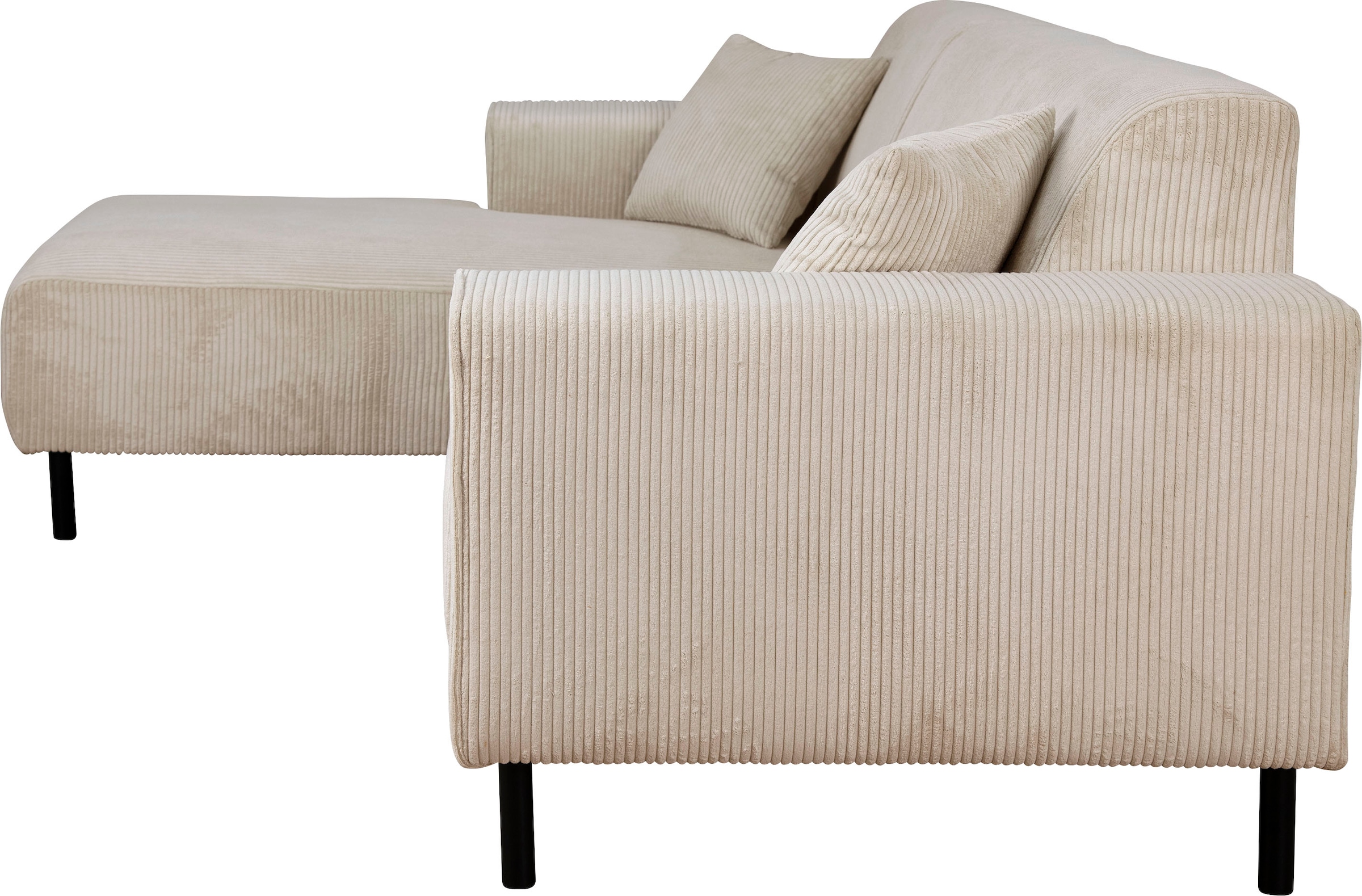 Home affaire Ecksofa »ARROS L-Form mit Wellenunterfederung, Masse B/T/H: 235/163/81 cm« incl. Zierkissen, mit Recamiere rechts/links bestellbar, auch in Cord