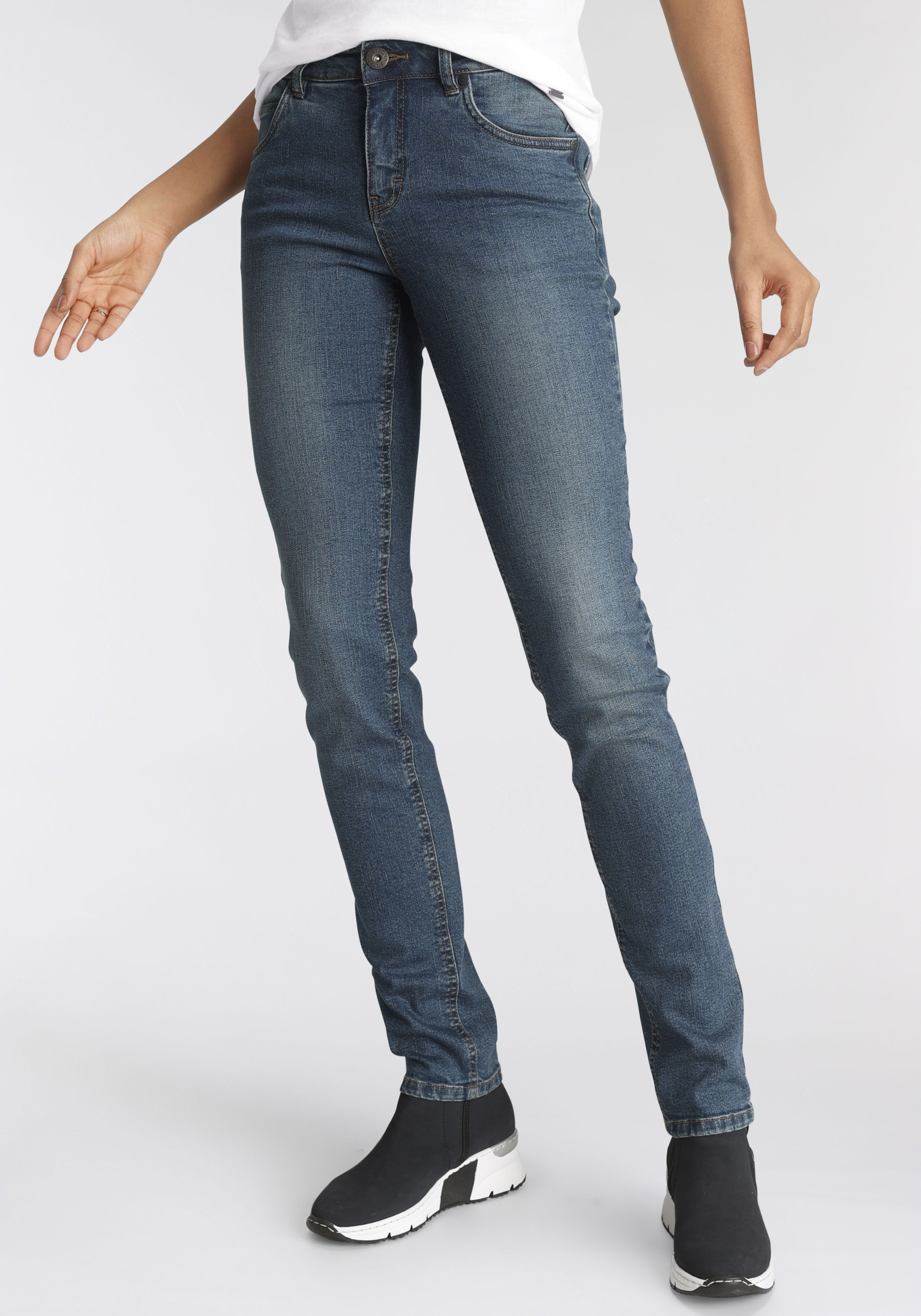 Arizona Slim-fit-Jeans »Bund mit seitlichem Gummizugeinsatz«, High Waist-Arizona 1