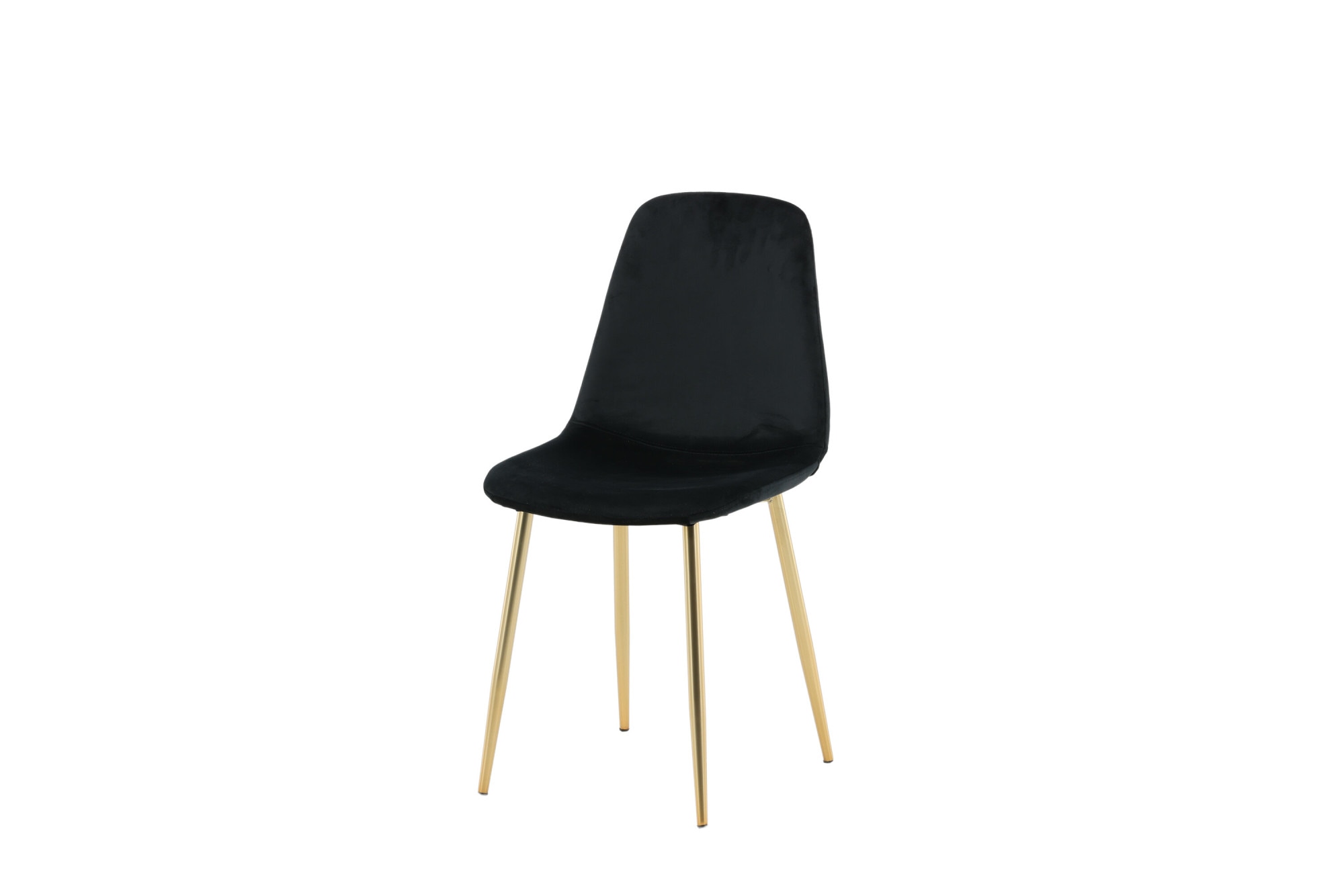 Venture Home Chaise de salle à manger »Polar, 2er-Set Esszimmerstühle in Schwarz-Samt, Messingbeine, 150 kg« () 2 cuischaise rembourrée, revêtement en velours, pieds en métal, arrondi, élégant