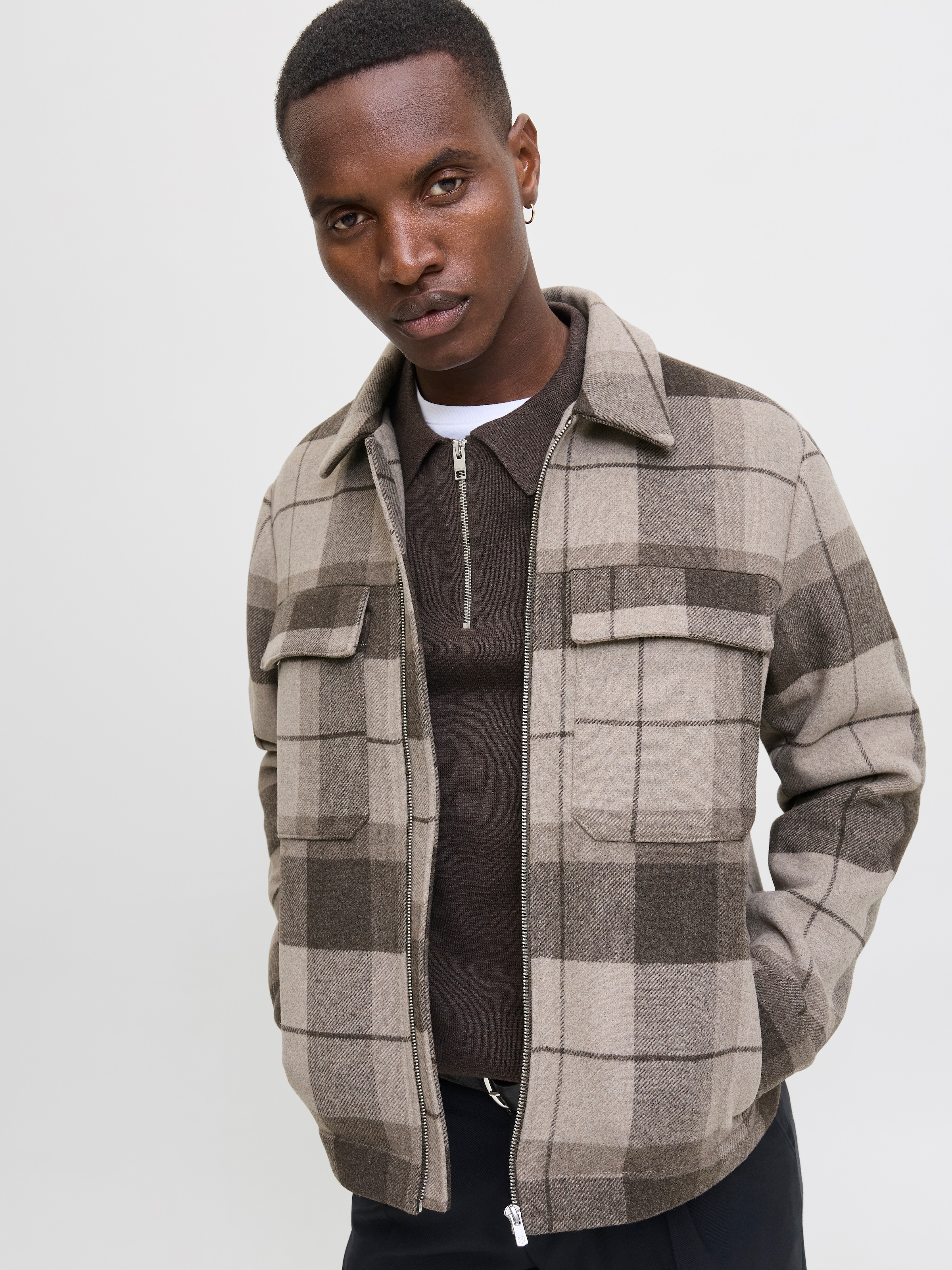 Jack & Jones Veste en laine »JPRCCRUSSEL WOOL BLEND JACKET SN« ohne Kapuze