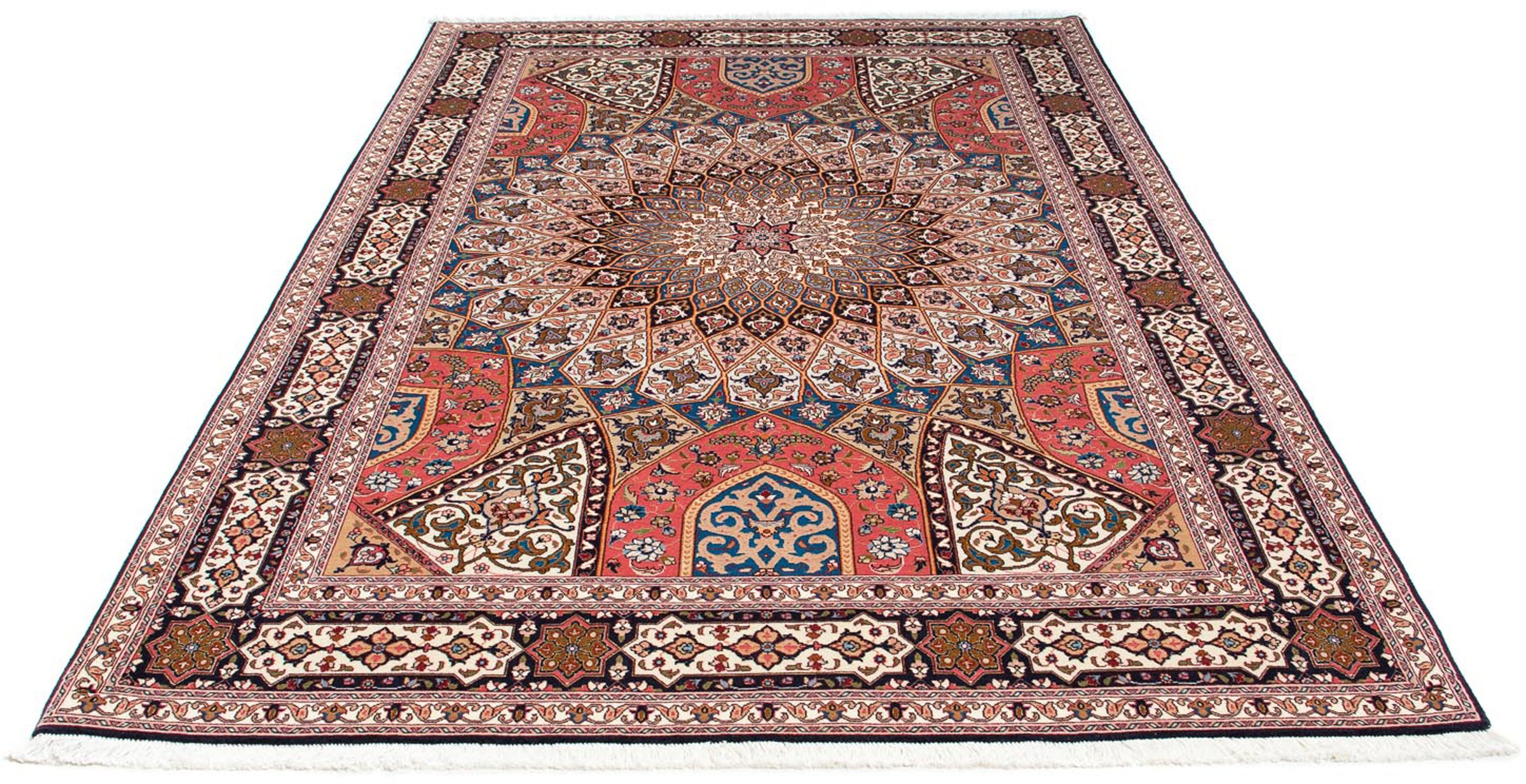 Image of morgenland Orientteppich »Perser - Täbriz - Royal - 252 x 167 cm - hellbraun«, rechteckig, 7 mm Höhe, Wohnzimmer, Handgeknüpft, Einzelstück mit Zertifikat bei Ackermann Versand Schweiz