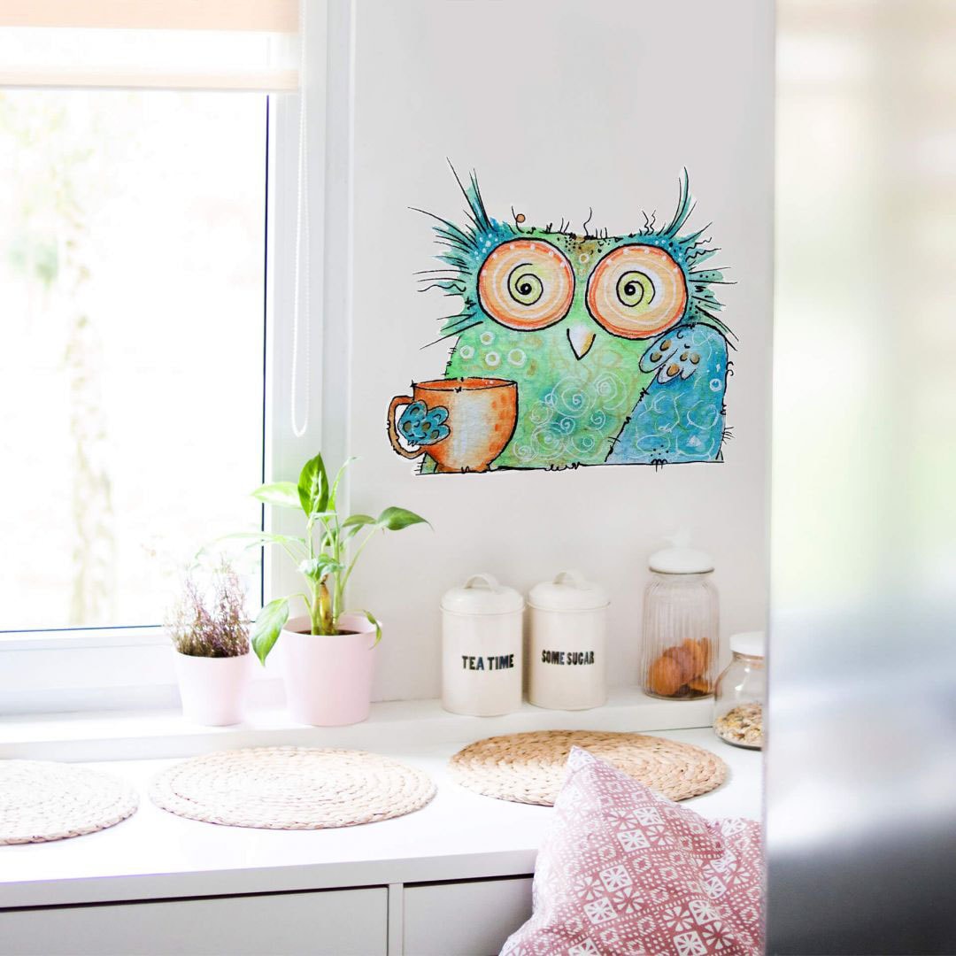 Eule Wall-Art (1 - »Vogel Owl«, Kaffee bequem Coffee kaufen St.) Wandtattoo