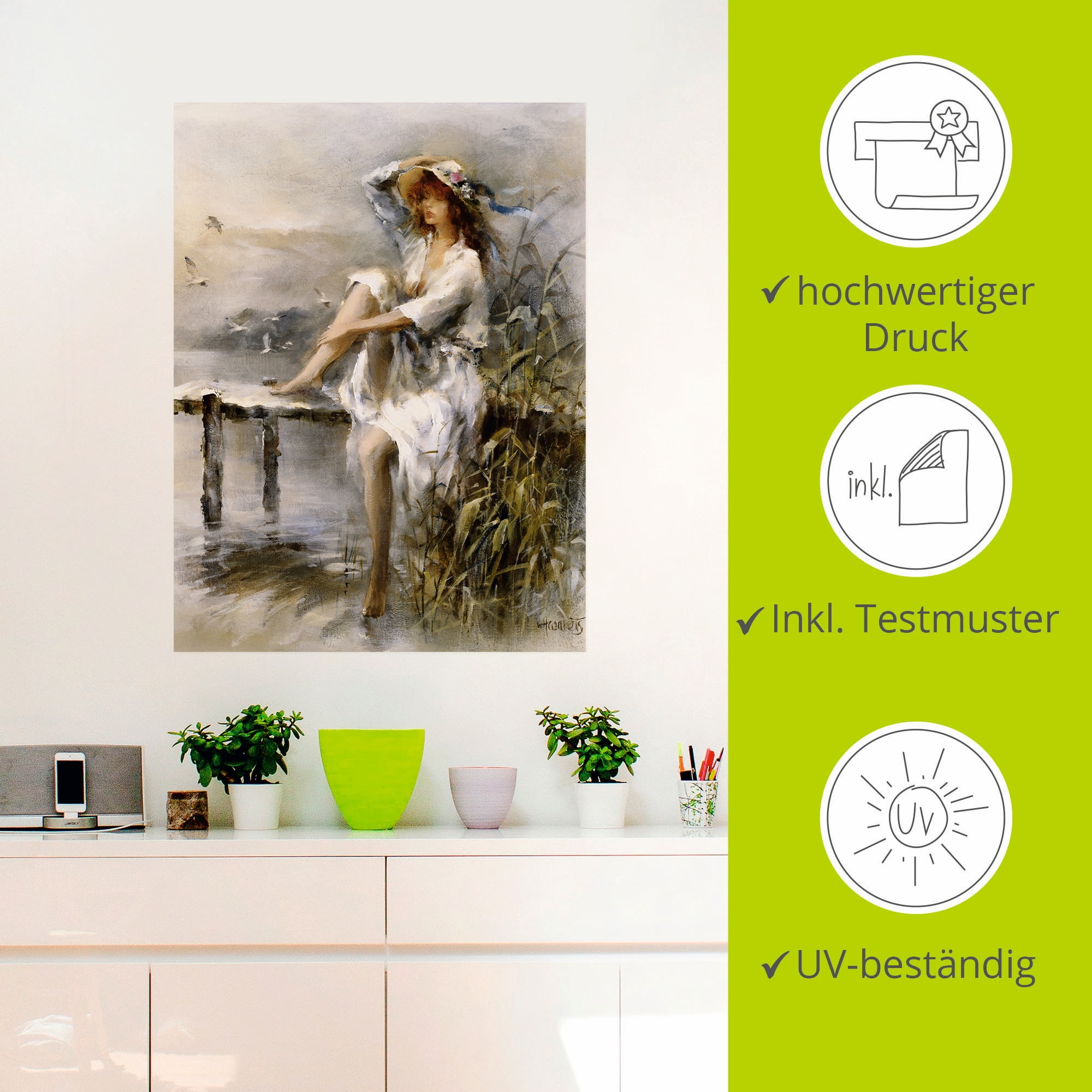 Artland Wandbild »Wasserseite«, Frau, (1 St.), als Leinwandbild, Poster, Wandaufkleber in verschied. Grössen