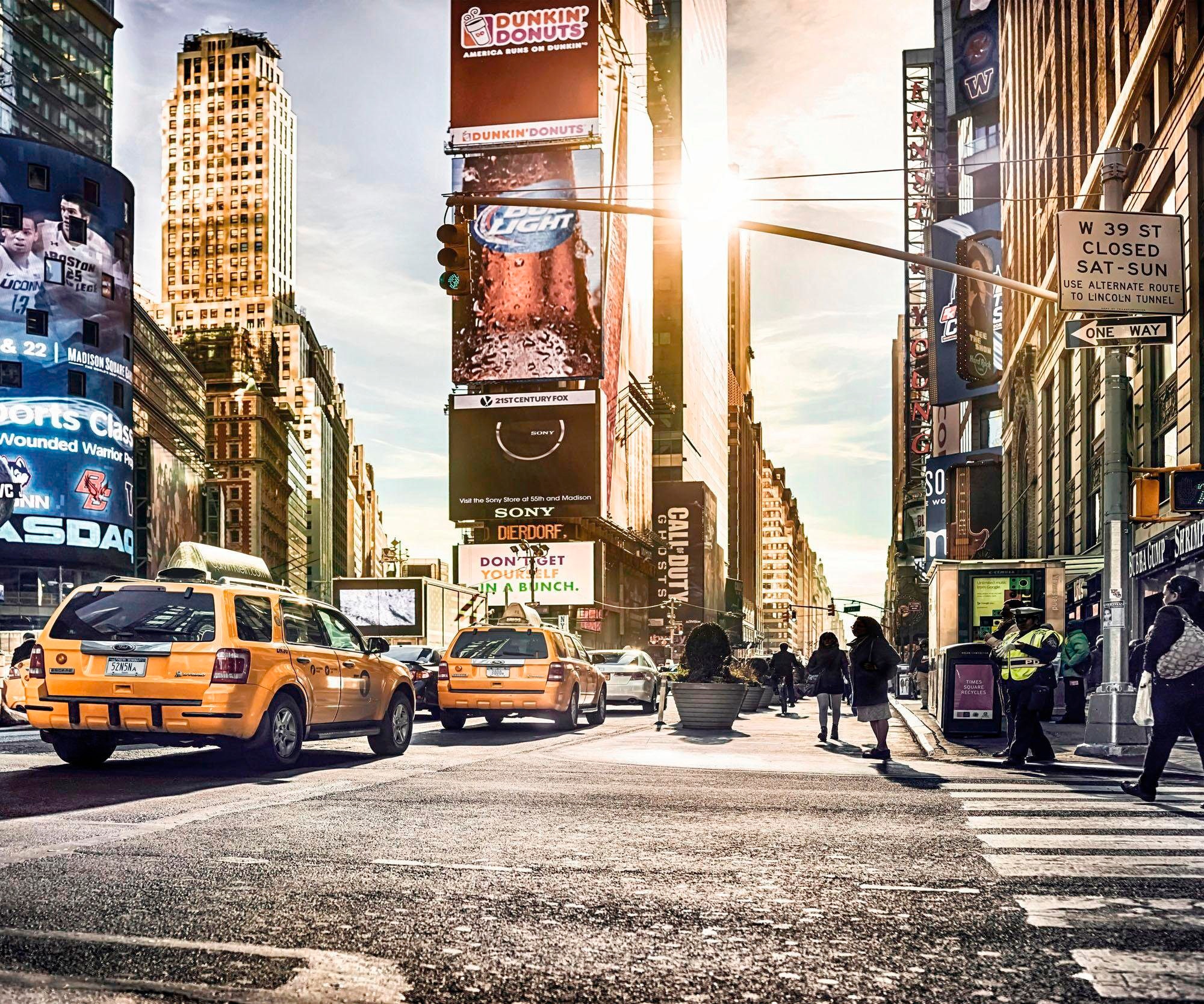 Image of Komar Vliestapete "Digitaldruck Vlies - Times Square - Grösse 300 x 250 cm" bedruckt glatt Wohnzimmer, Schlafzimmer