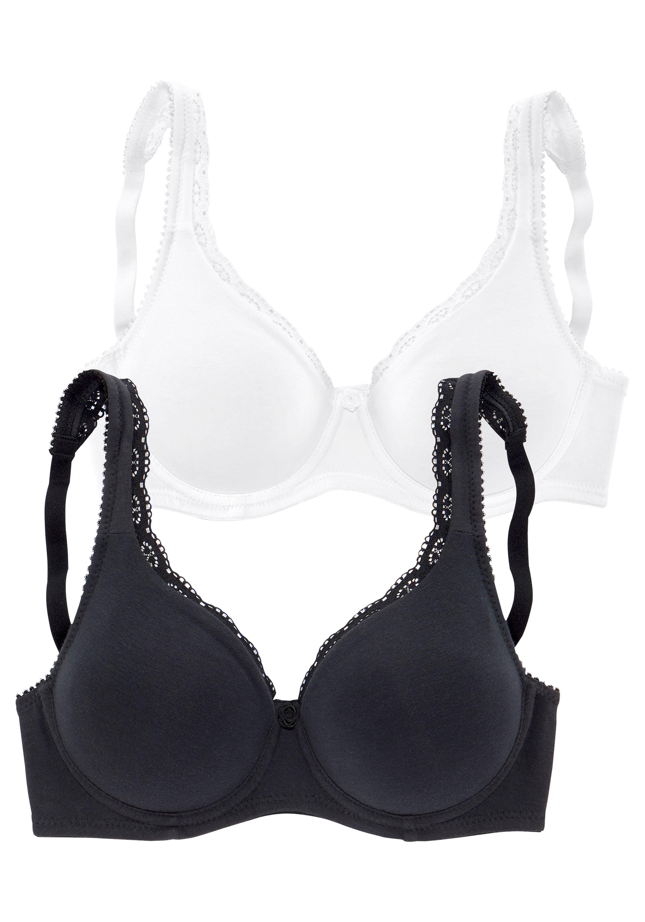 petite fleur by Lascana T-Shirt-BH ", BH mit Bügel, Baumwoll-BH, Bügel-BH" Packung, bequemer BH, Baumwoll-Qualität, grosse Grösse