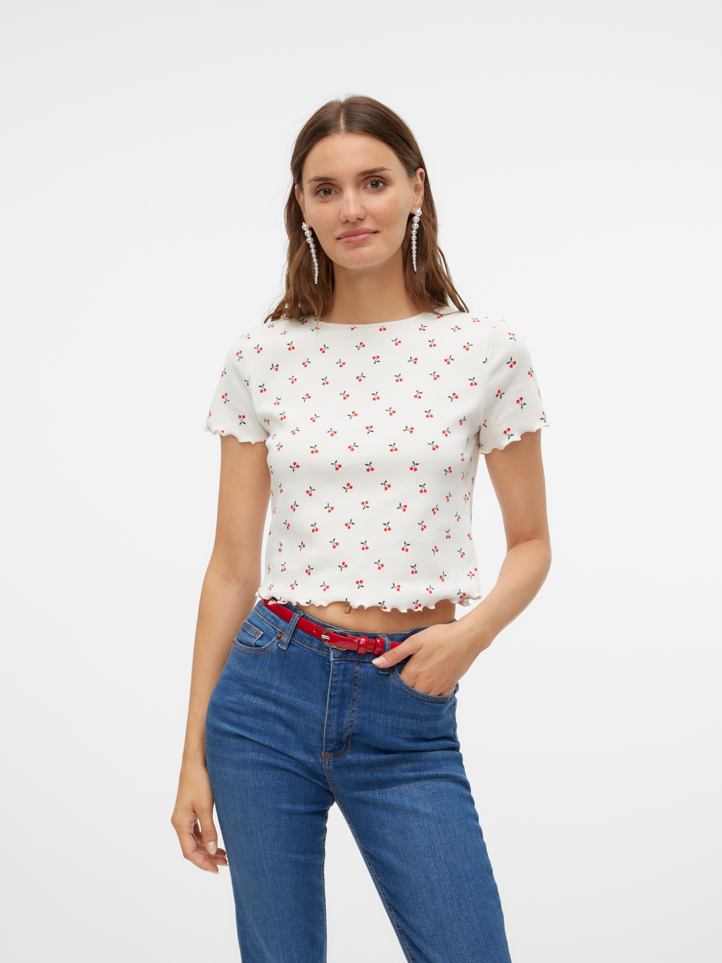 Image of Vero Moda Kurzarmshirt "VMHARRY SS O-NECK TOP JRS NOOS"
