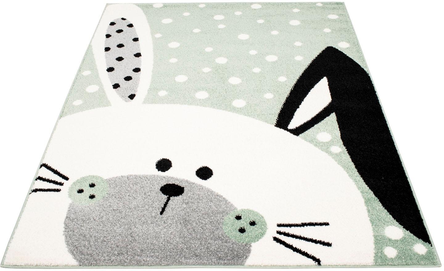 Image of Carpet City Kinderteppich »Bubble Kids 1316«, rechteckig, 11 mm Höhe, Spielteppich, Hase, Weicher Flor, Pflegeleicht, Kinderzimmer bei Ackermann Versand Schweiz