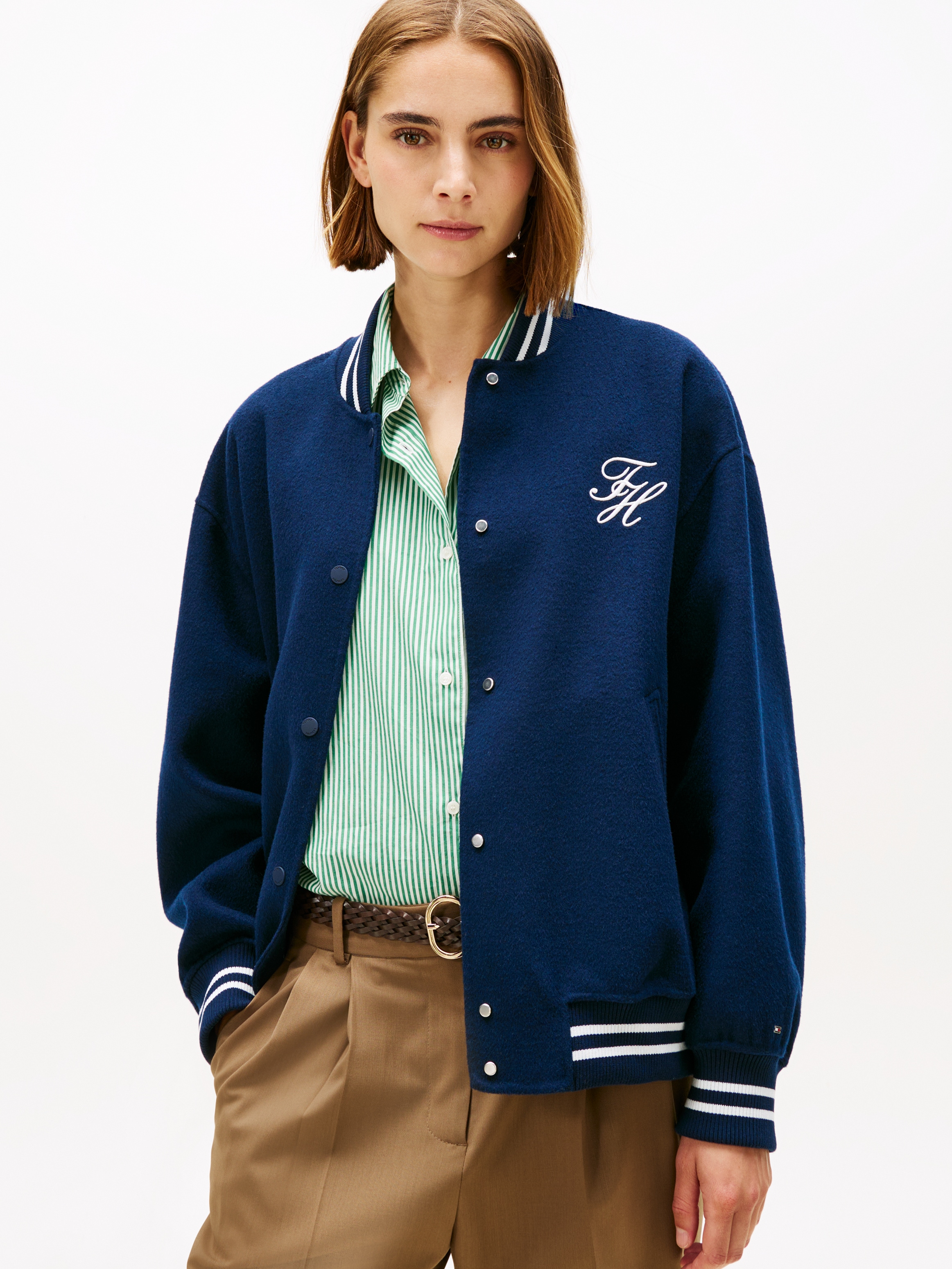 Image of Tommy Hilfiger Bomberjacke "DF WOOL VARSITY BOMBER" mit Wolle