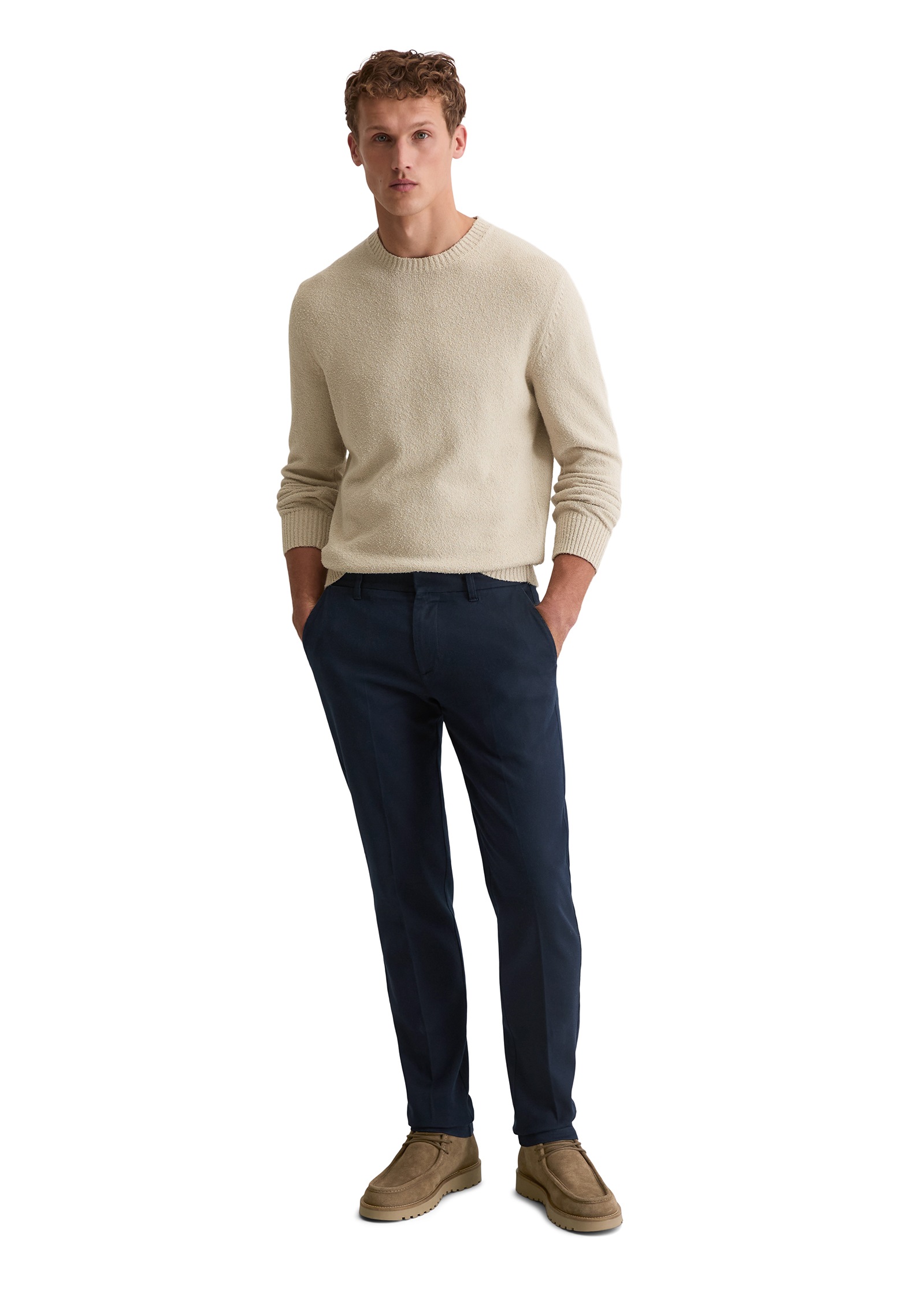 Marc O'Polo Pull à col rond »regular aus Bio-Baumwoll-Mix-Boucle«