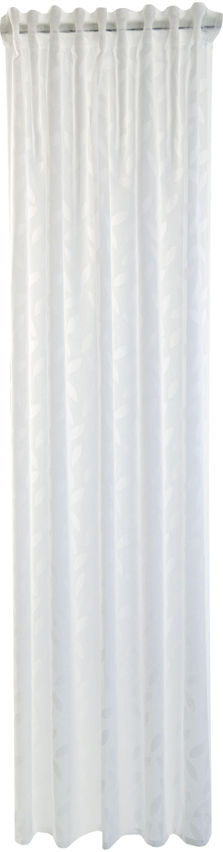 Image of HOMING Gardine "Keela" verdeckte Schlaufen 1 Stk. tlg. Blätter, floral, Blumen, Wohnzimmer, Schlafzimmer, transparent