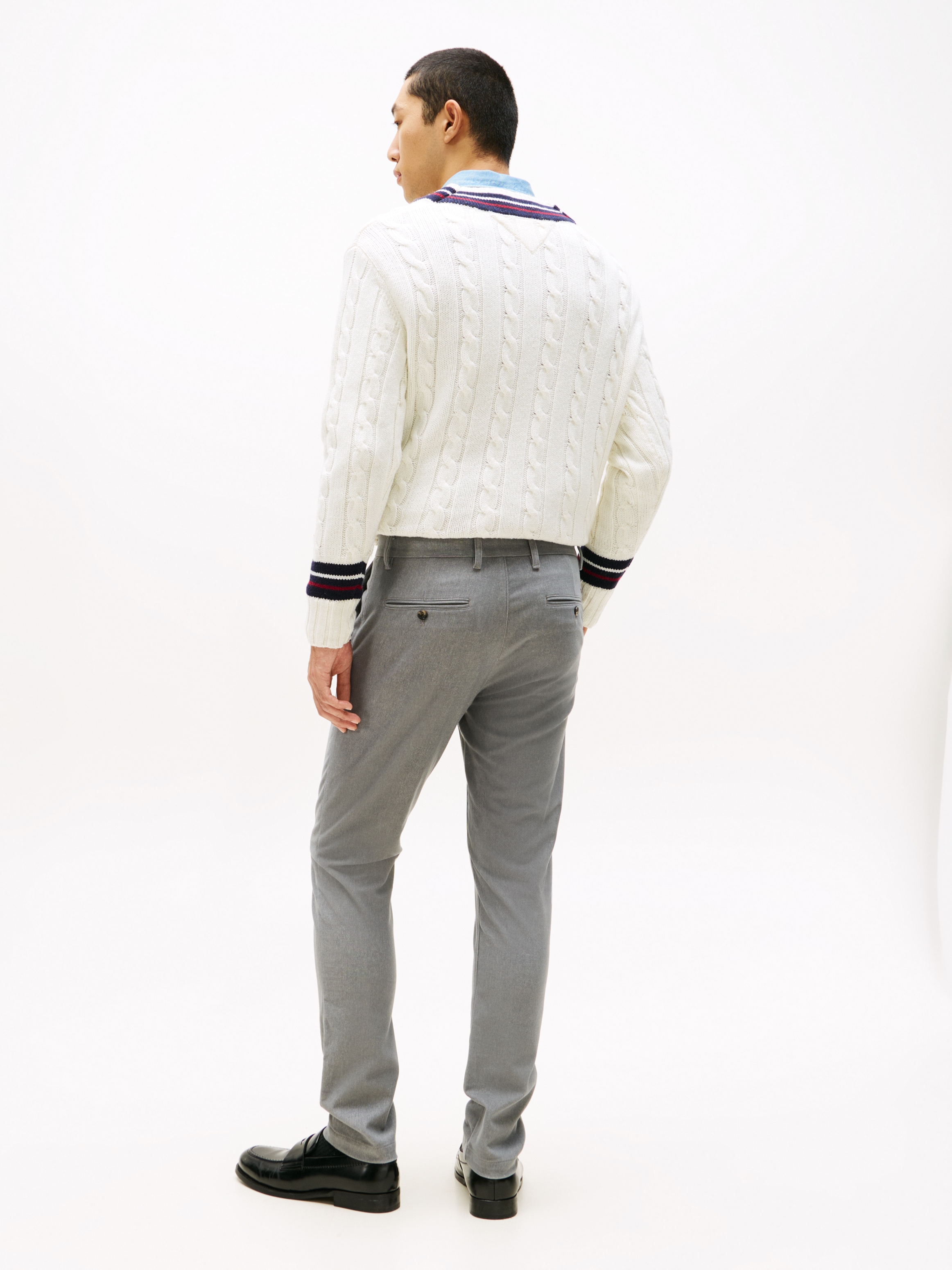 Tommy Hilfiger Chinohose »BLEECKER BRUSHED MARL«, Slim Fit, gebürstete Melangeoptik, Baumwollmischung