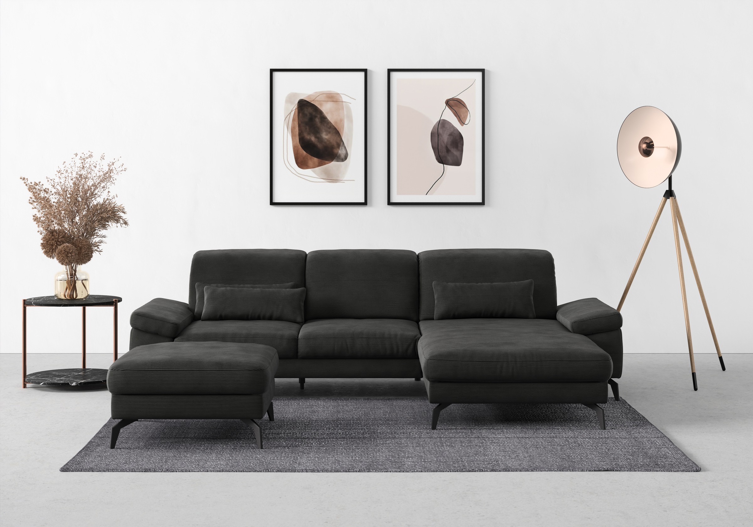sit&more Ecksofa »Cabana L-Form«, Recamiere, wahlweise mit Sitztiefen-, Armlehnen- und Kopfteilfunktion