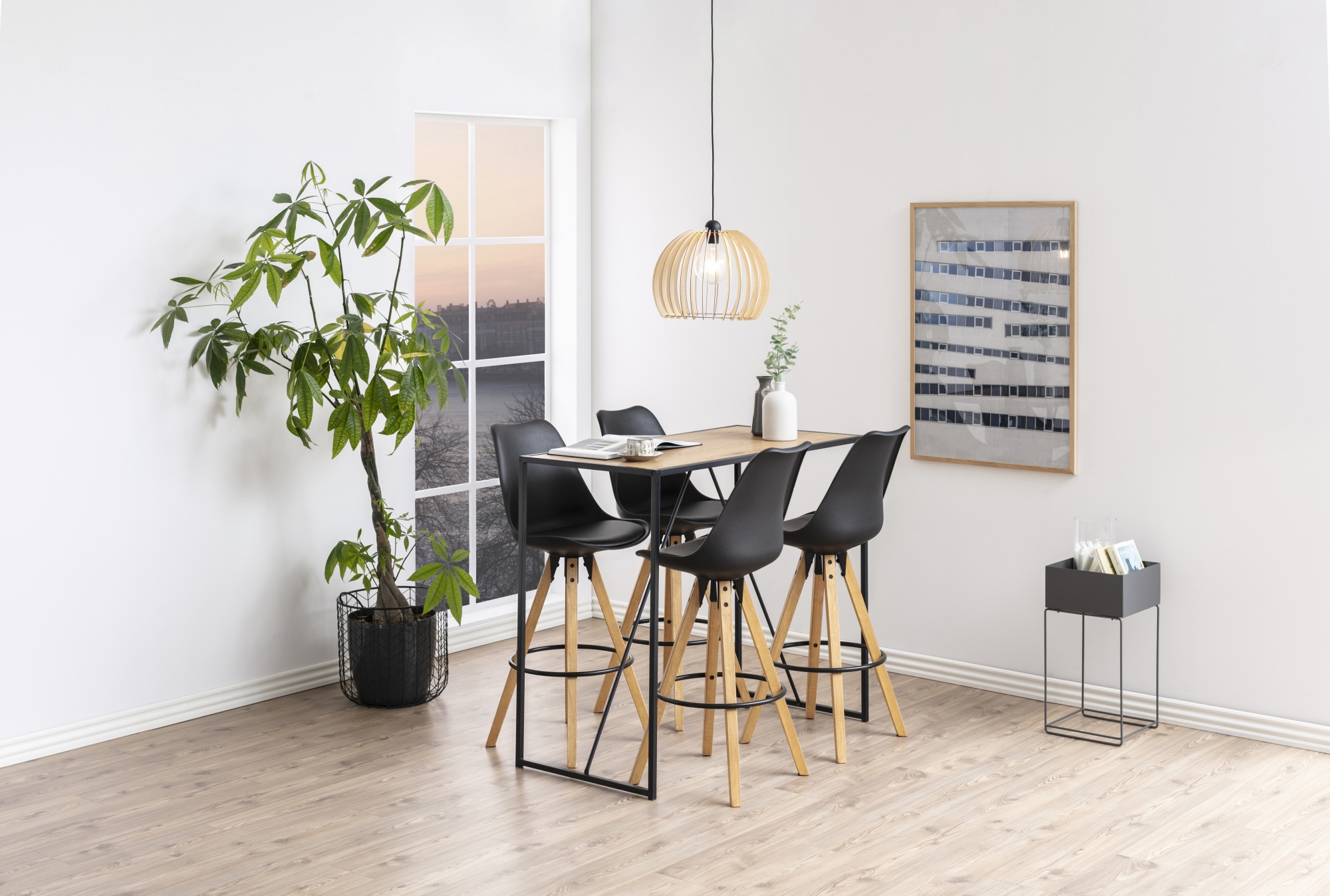 ACTONA GROUP Barhocker »Dian« Set, 2 Stk. tlg. Barstuhl, Organisch geformter Sitz mit Kissen, Fussstütze