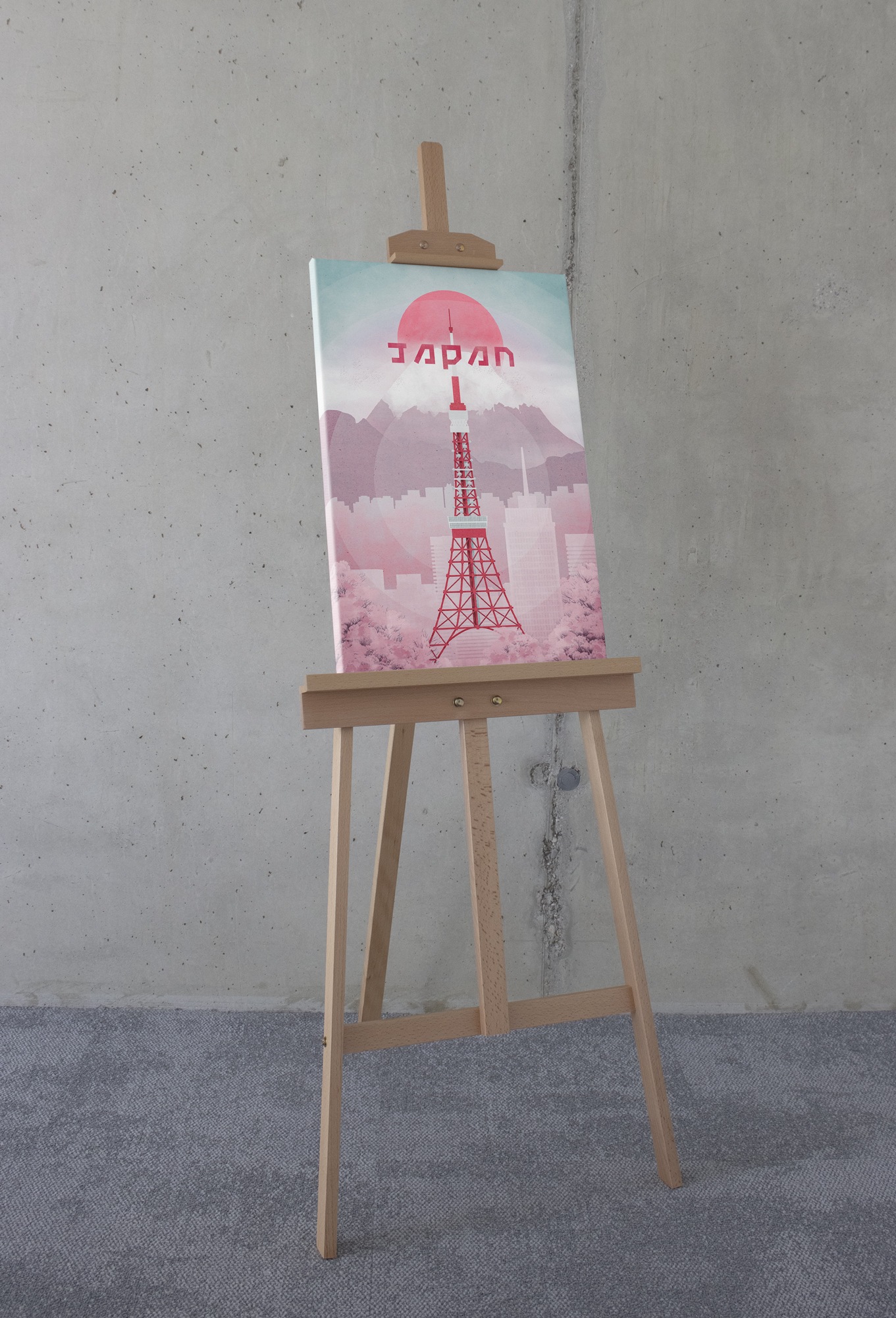Komar Leinwandbild »Vintage Travel Japan - Grösse 40 x 60 cm«, Natur, (1 St.), Keilrahmenbild mi Echtholzrahmen